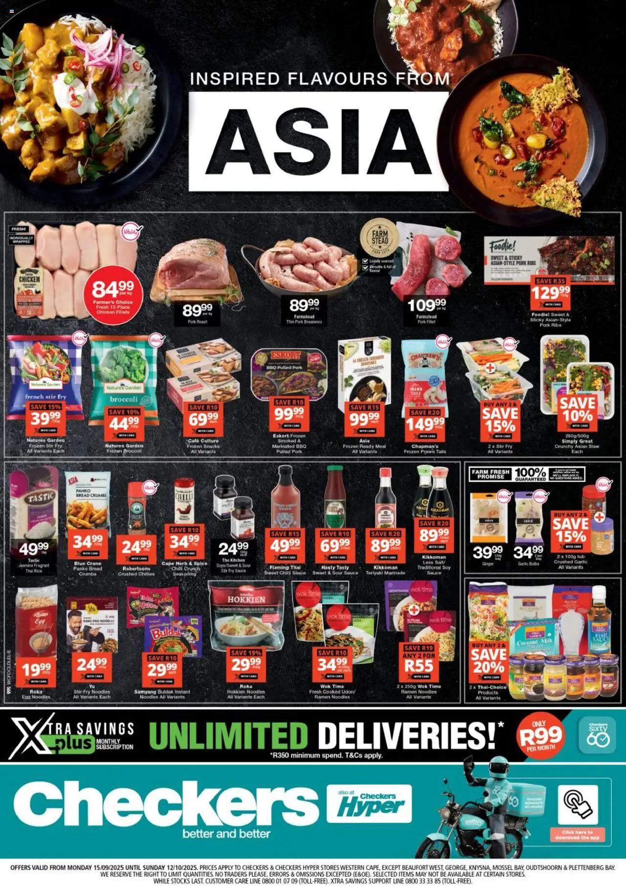 New Checkers catalogue – valid from 15.09.2025 | Page: 1 | Products: Chicken, Pork, Sauce, Chilli