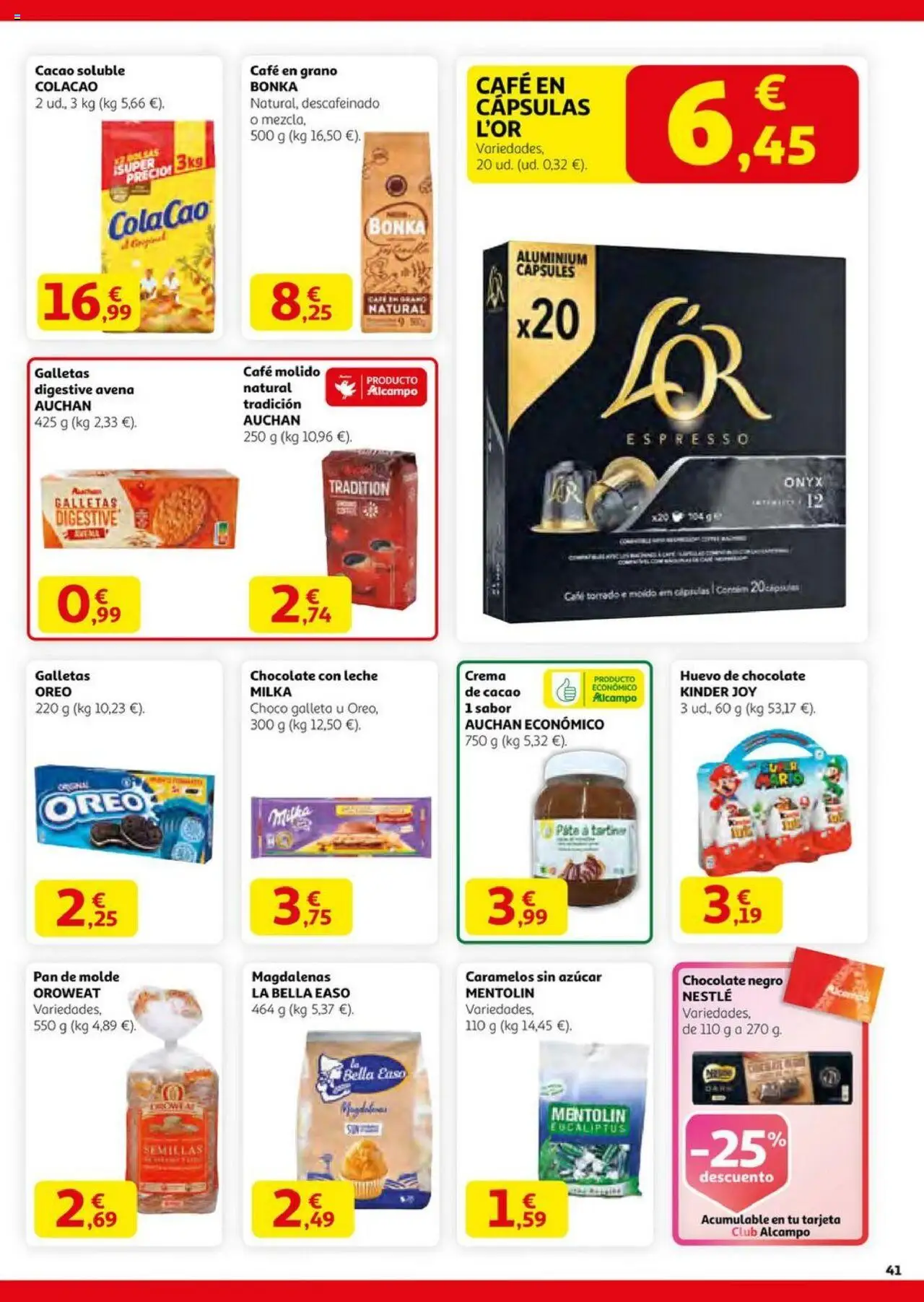 Alcampo - HG catalan  │ válido desde el 14.08.2025 | Página: 41 | Productos: Pan, Café, Chocolate, Pan de molde