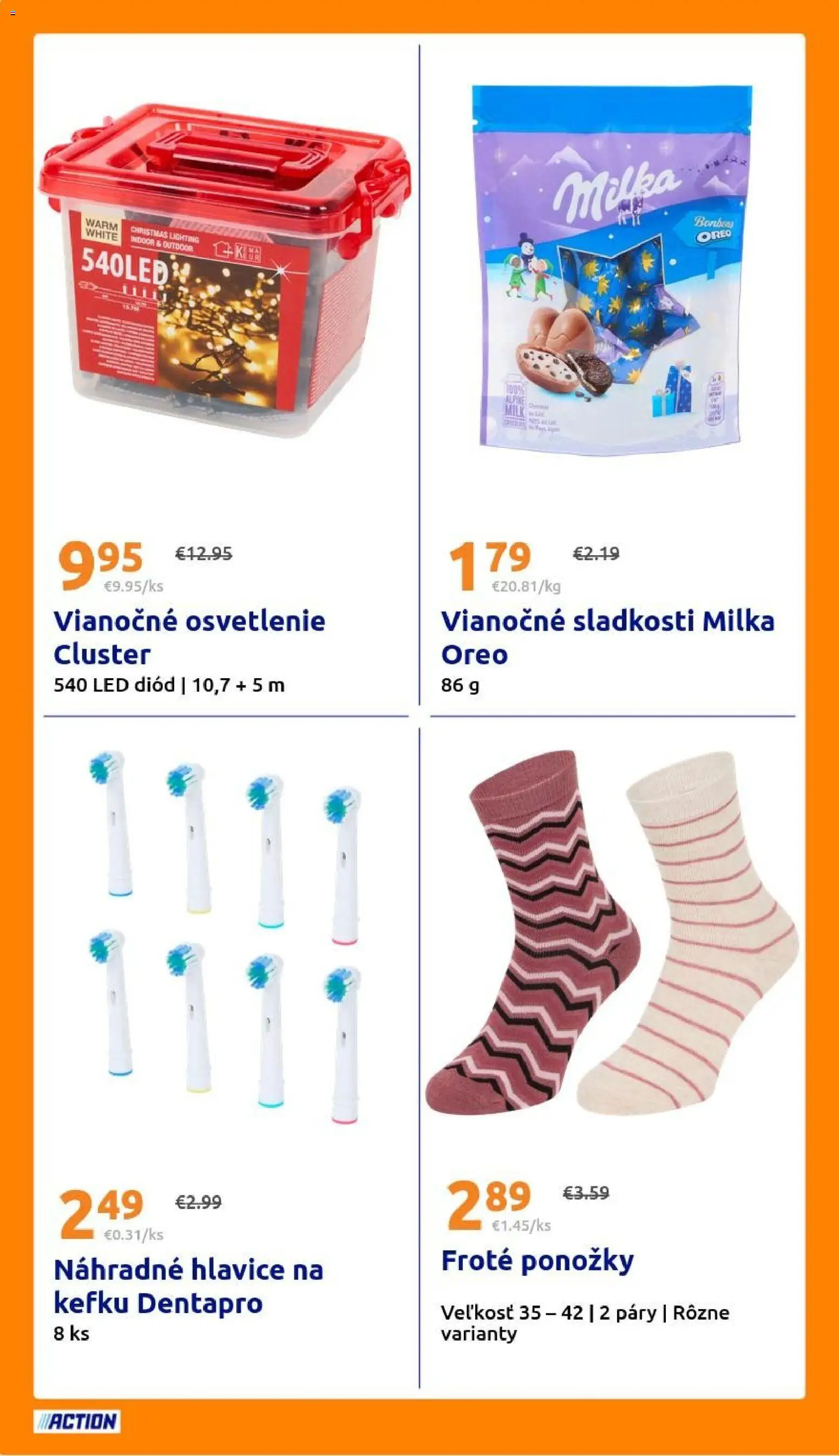 Nové Action akcie – leták je platný od 12.11.2025 | Strana: 20 | Produkty: Osvetlenie, Led, Ponožky, Milka