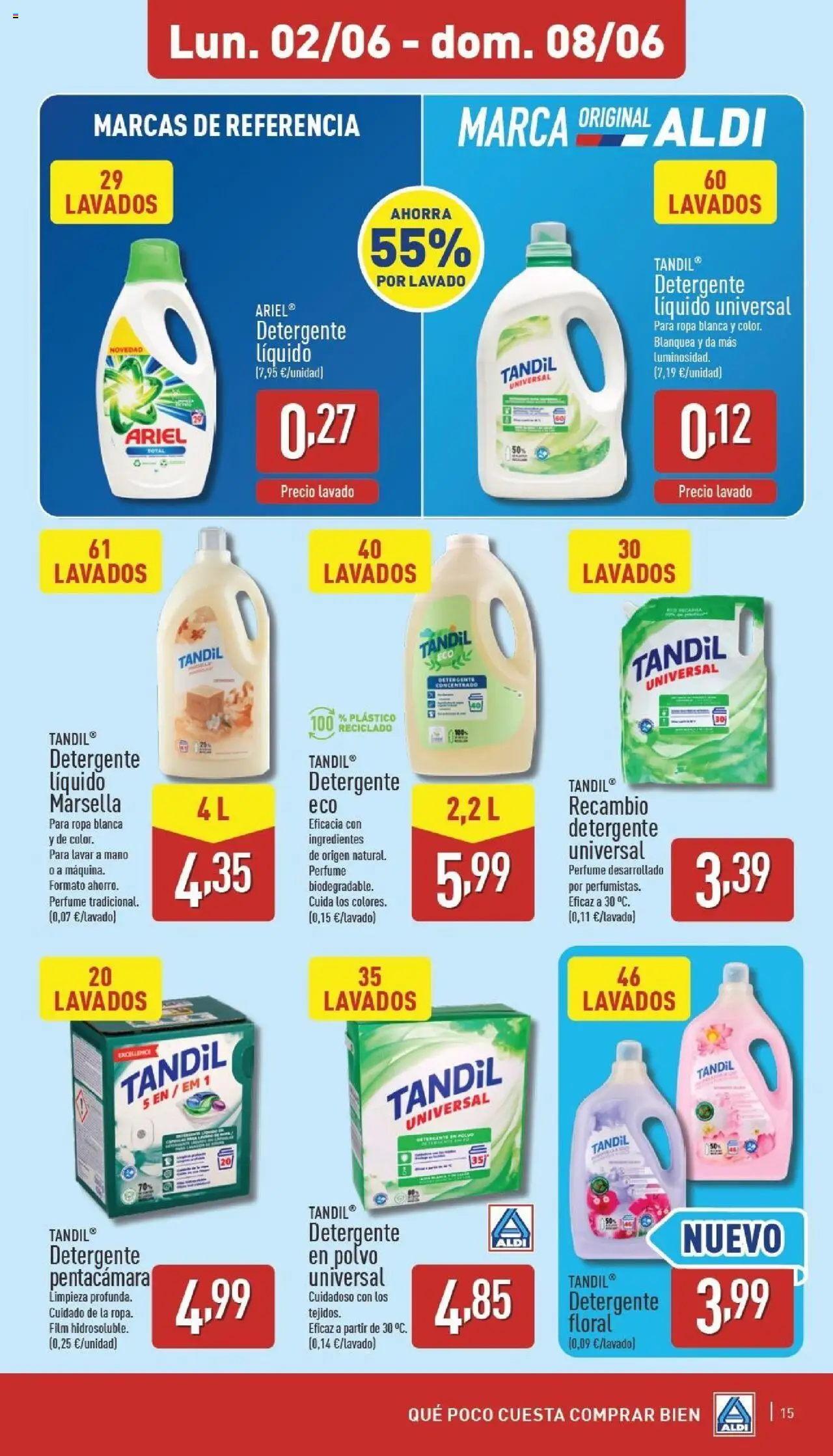 Aldi folleto Península │ válido desde el 02.06.2025 | Página: 15 | Productos: Polvo, Κρεμάστρα, Ropa, Detergente líquido