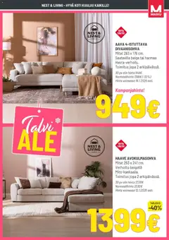 Masku-mainoslehti voimassa 05.01.2026 alkaen | Sivu: 3 | Tuotteet: Avokulmasohva, Divaanisohva