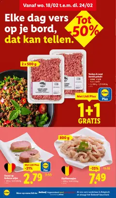 Varken & rund bereid gehakt, b.a.v. 2 packs, 2 x 500 g - Voorbeeld van een folder van Lidl, geldig van 18.02.2026 | Pagina: 4