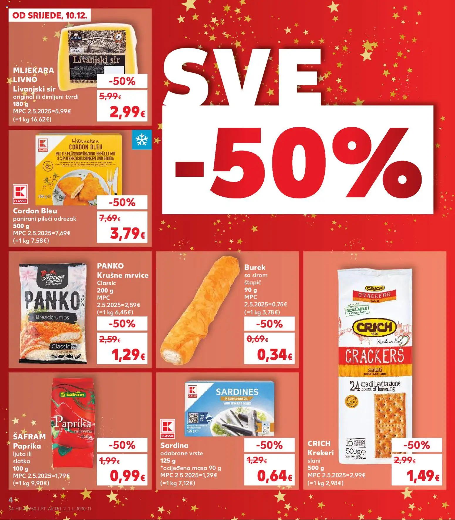 Kaufland katalog | vrijedi od 10.12.2025 | Stranica: 4 | Proizvodi: Krušne mrvice, Paprika, Sardina, Gouda