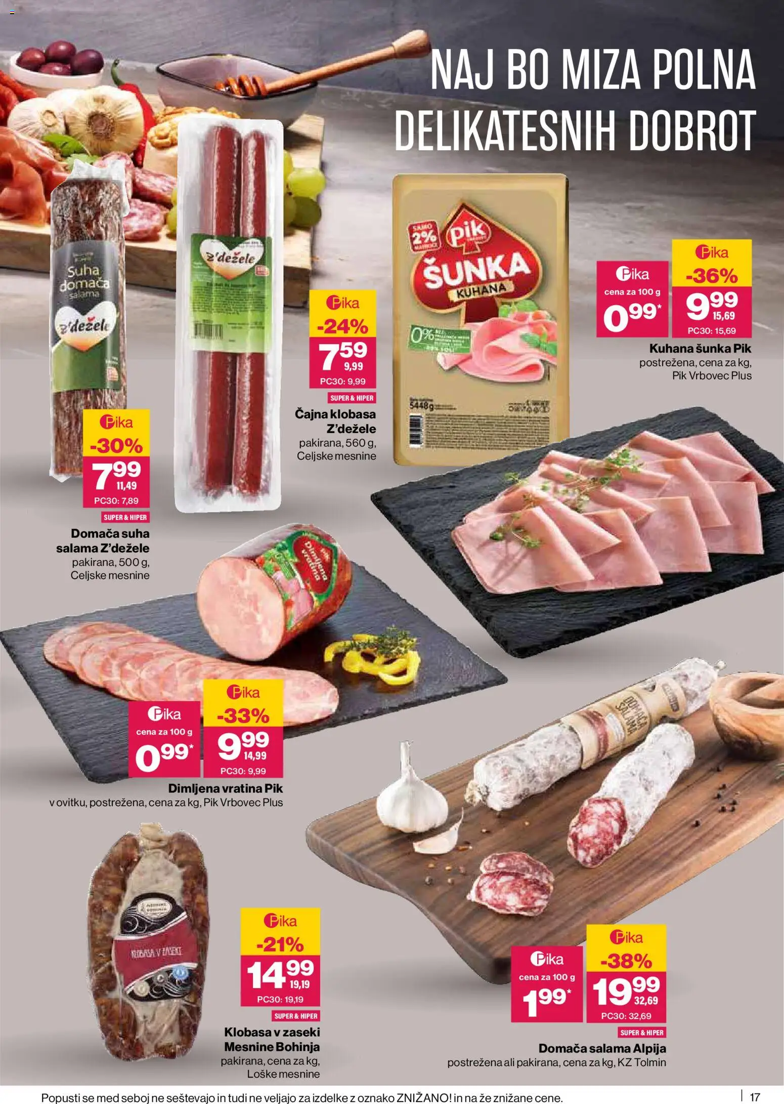 Novi Mercator katalog ponudbe – veljaven od 20.11.2025 | Stran: 17 | Izdelki: Miza, Salama, Sunka