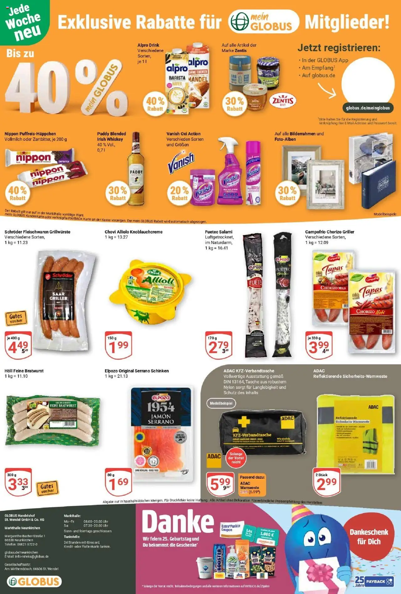 Globus prospekt Neunkirchen	 - gültig ab dem 29.06.2025 | Seite: 28 | Produkte: Bratwurst, Salami, Serrano schinken, Whiskey