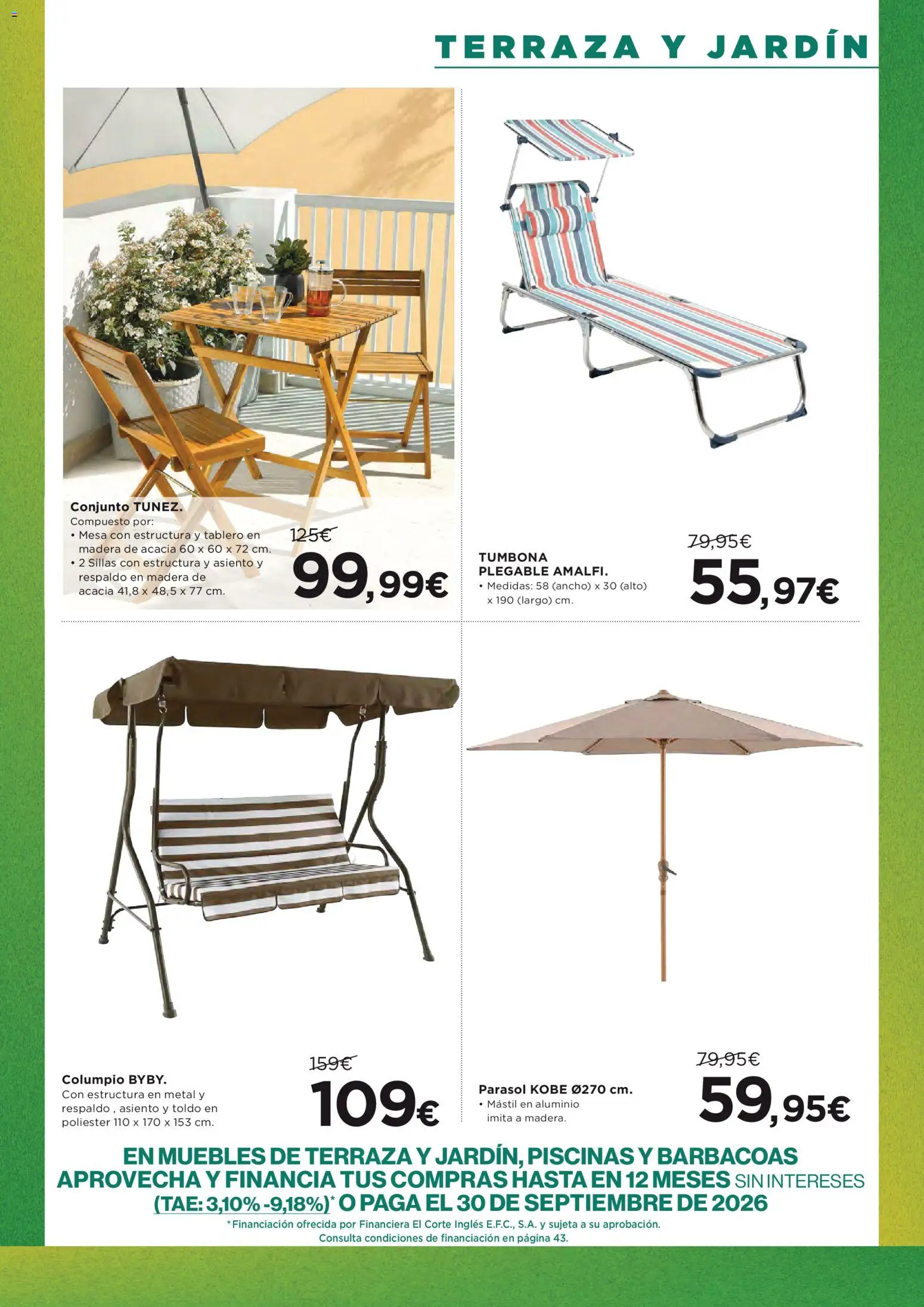 Hipercor catálogo │ válido desde el 12.03.2026 | Página: 49 | Productos: Muebles, Tumbona, Mesa