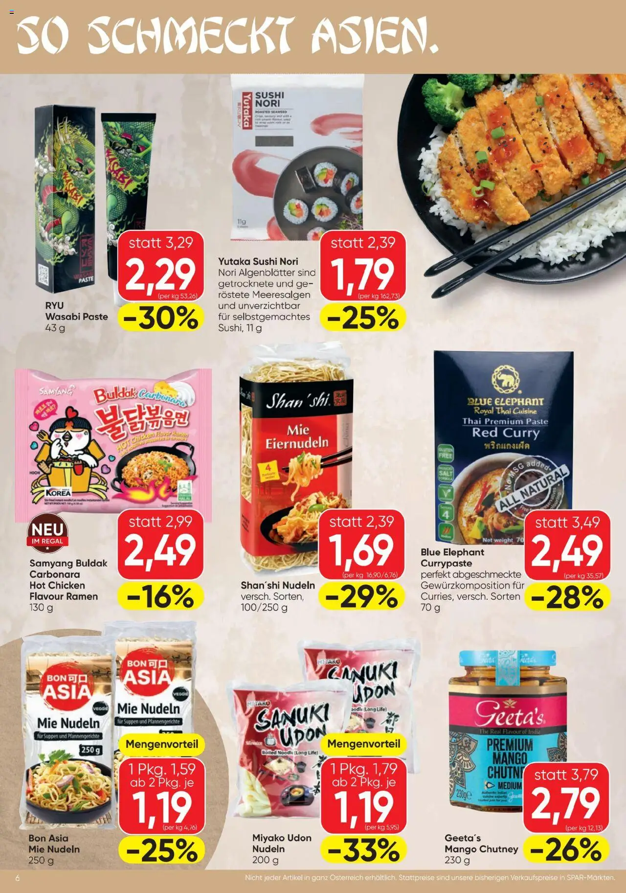 Spar Flugblatt gültig ab 18.06.2025 | Seite: 6 | Produkte: Mango, Regal, Nudeln