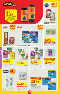 Pré-visualização Auchan folheto válido de 12.02.2026 | Página: 32 | Produtos: Pratos, Fraldas dodot, Nestlé, Milho