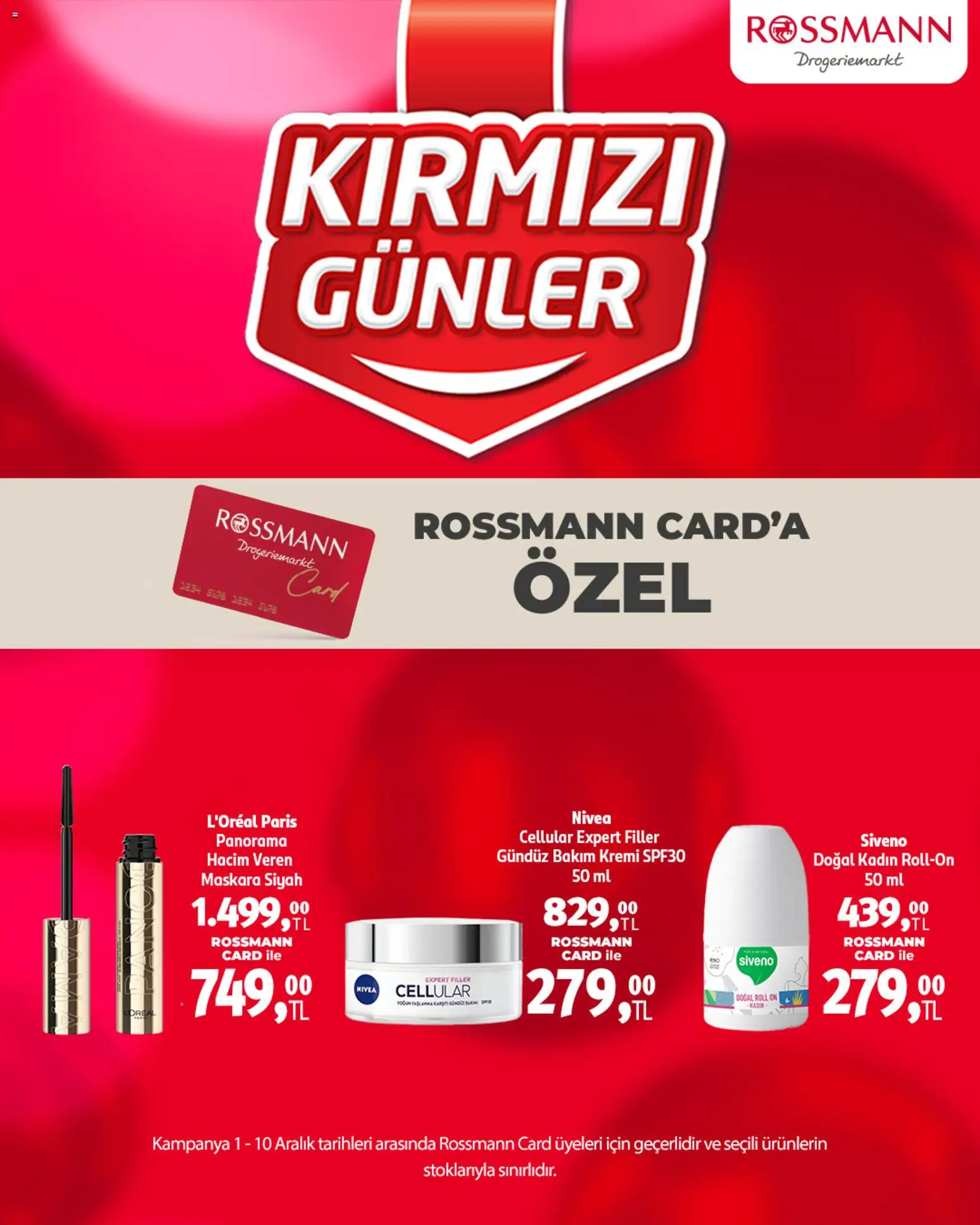 Rossmann Kırmızı Günler - 01.12.2025 tarihinden itibaren geçerlidir | Sayfa: 1