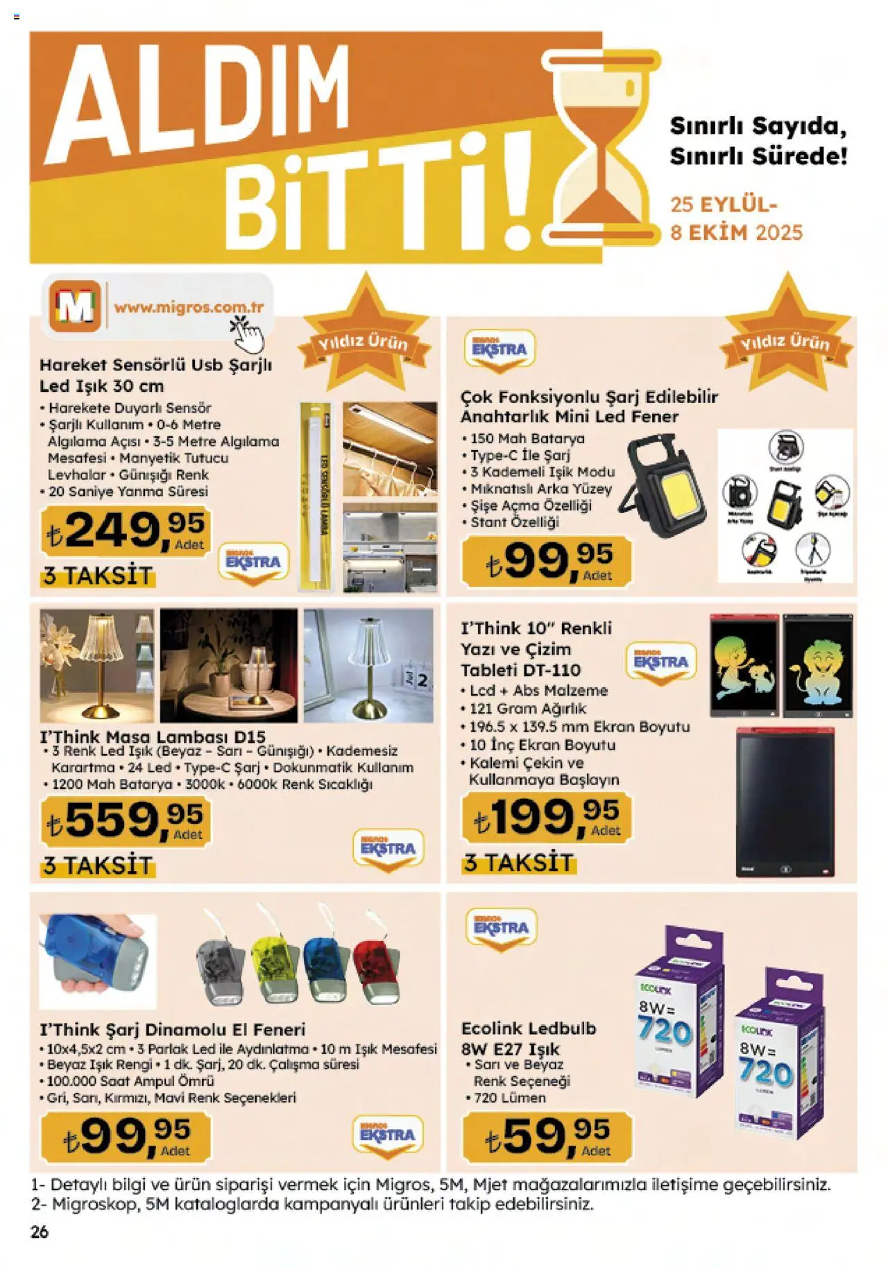 Migros Katalog - Migroskop - 25.09.2025 tarihinden itibaren geçerlidir | Sayfa: 116 | Ürünler: Masa, Saat, USB, Ağırlık