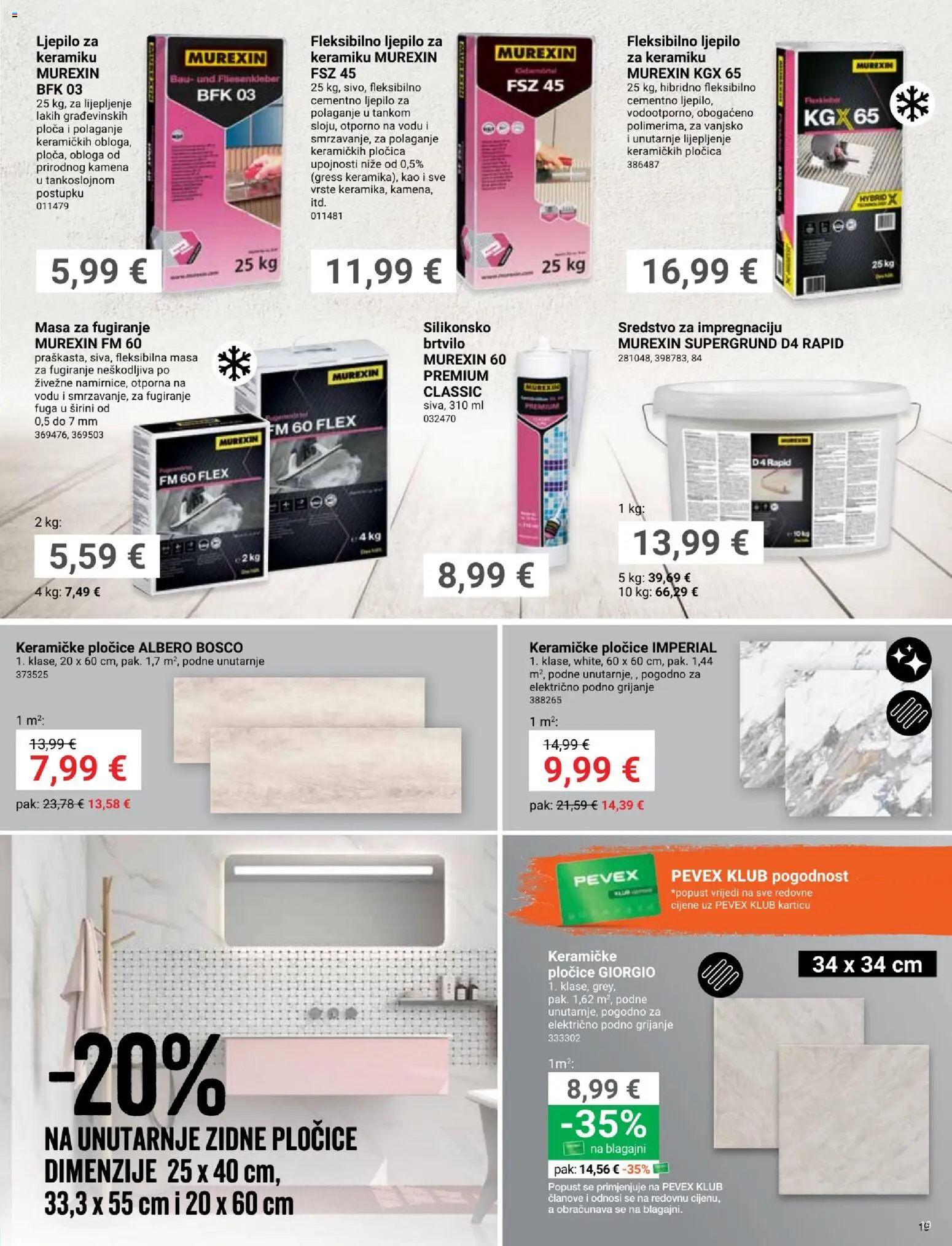 Pevex katalog | vrijedi od 05.02.2026 | Stranica: 19 | Proizvodi: Pločice, Ljepilo