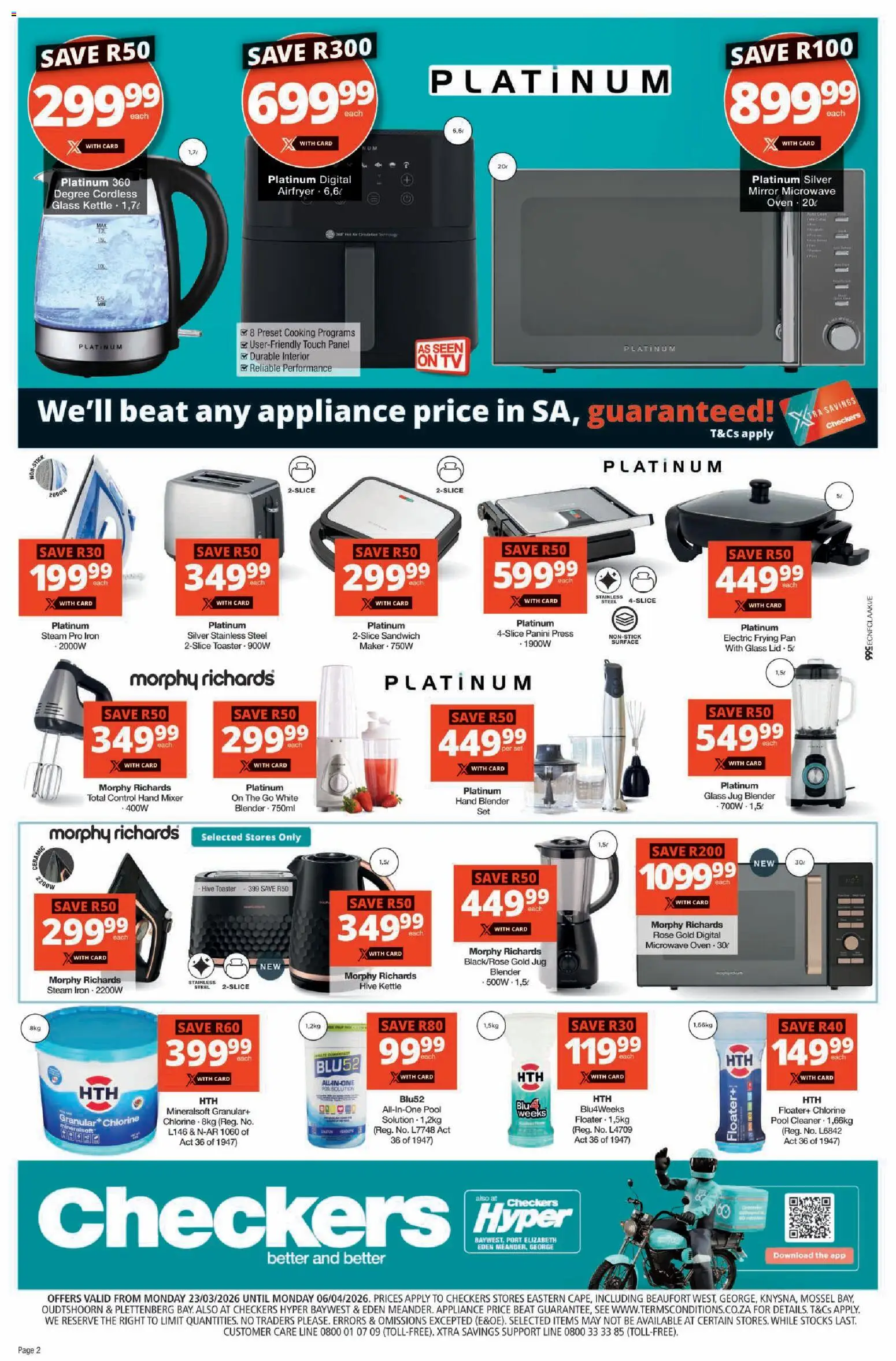 New Checkers catalogue – valid from 23.03.2026 | Page: 14 | Products: Kettle, Mixer, Press, Microwave