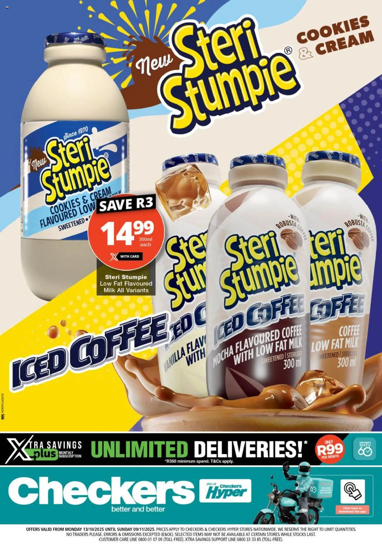 New Checkers catalogue – valid from 13.10.2025 | Page: 1 | Products: Milk, Coffee, Cream, Cookies