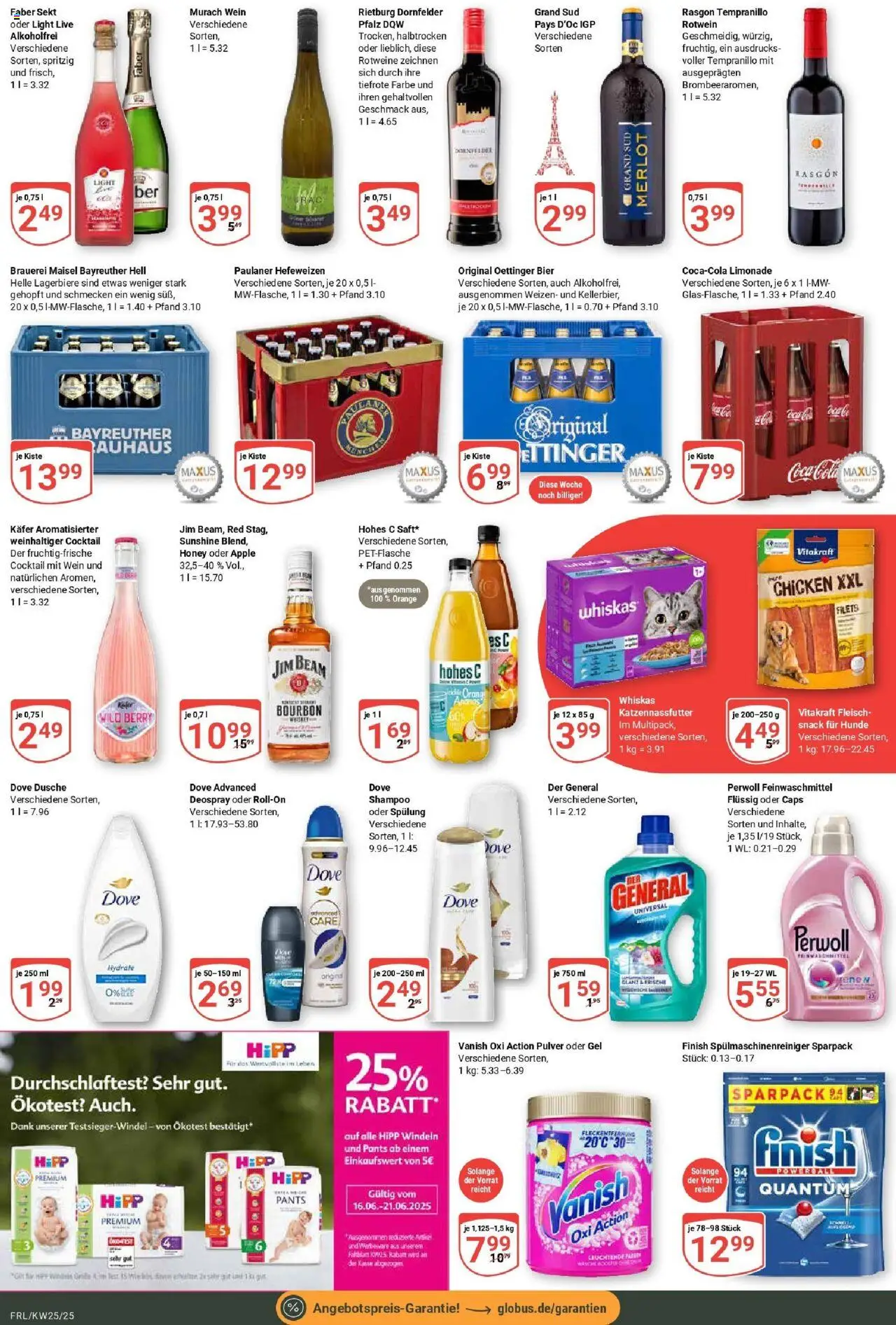 Globus prospekt Freilassing	 - gültig ab dem 15.06.2025 | Seite: 4 | Produkte: Rotwein, Limonade, Fleisch, Paulaner