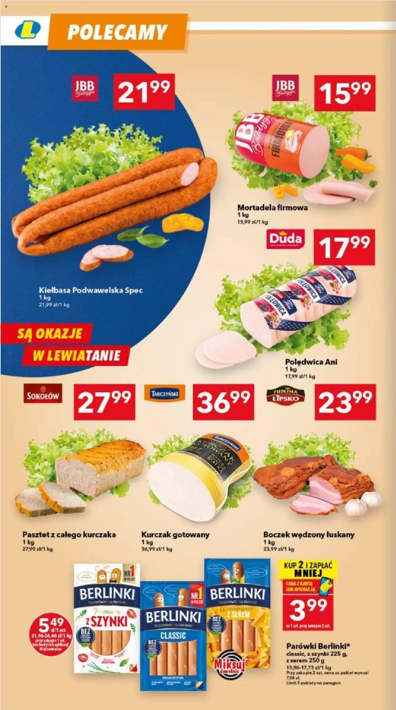 Lewiatan gazetka - Lublin od 15.01.2026 | Strona: 2 | Produkty: Kiełbasa, Mortadela, Parówki, Boczek wędzony