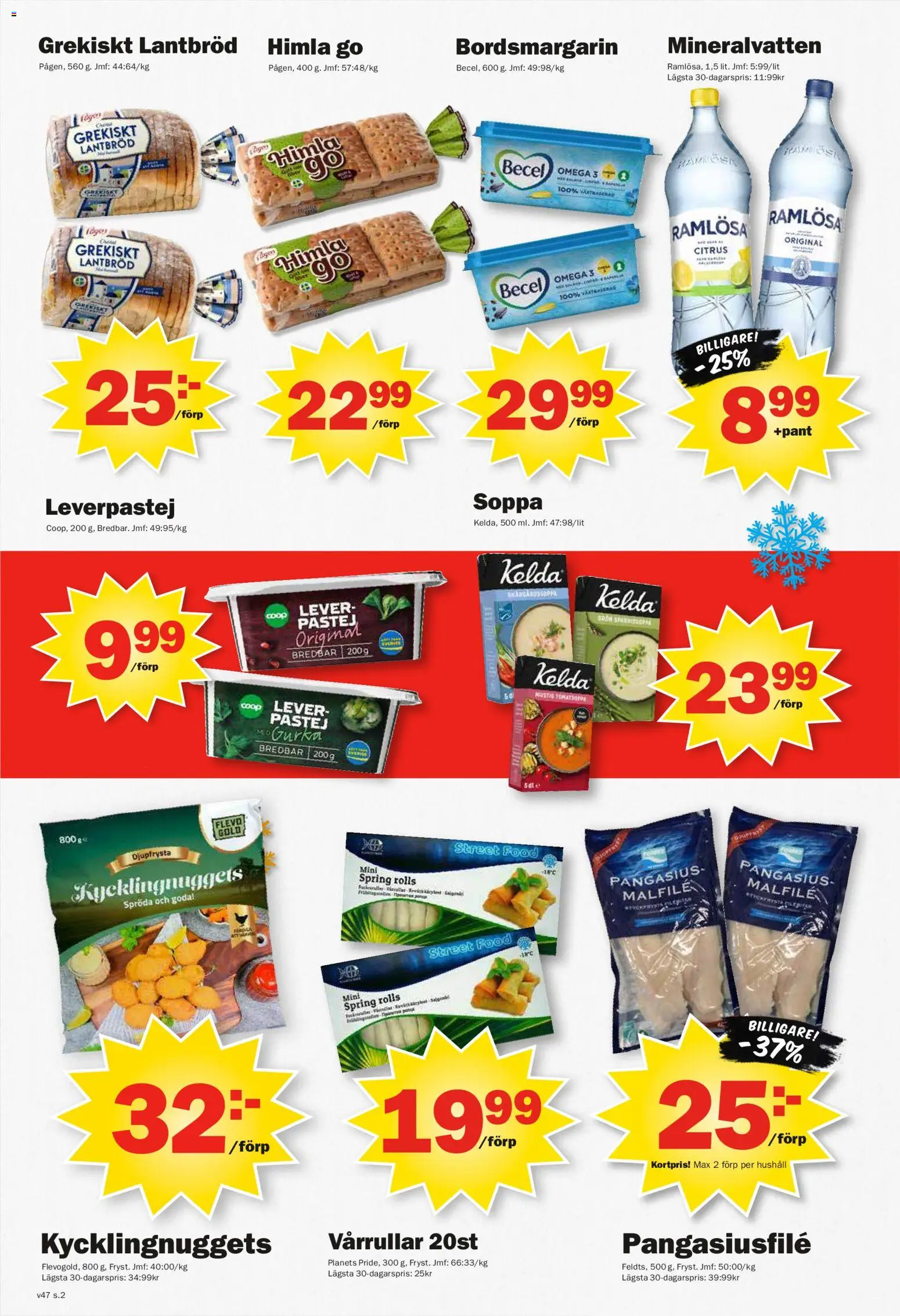 Pekås reklamblad aktuell från 17.11.2025 | Sida: 2 | Produkter: Leverpastej, Mineralvatten, Lantbröd, Soppa