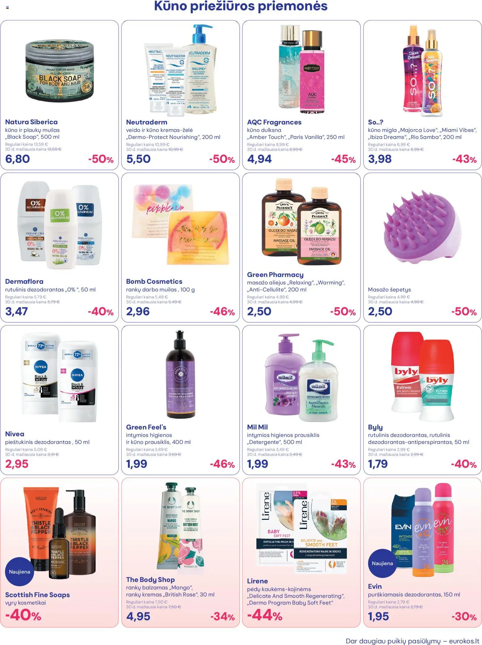 Eurokos akcijos nuo 31.03.2026 | Puslapis: 9 | Prekių: Kremas, Aliejus, Dezodorantas, Prausiklis