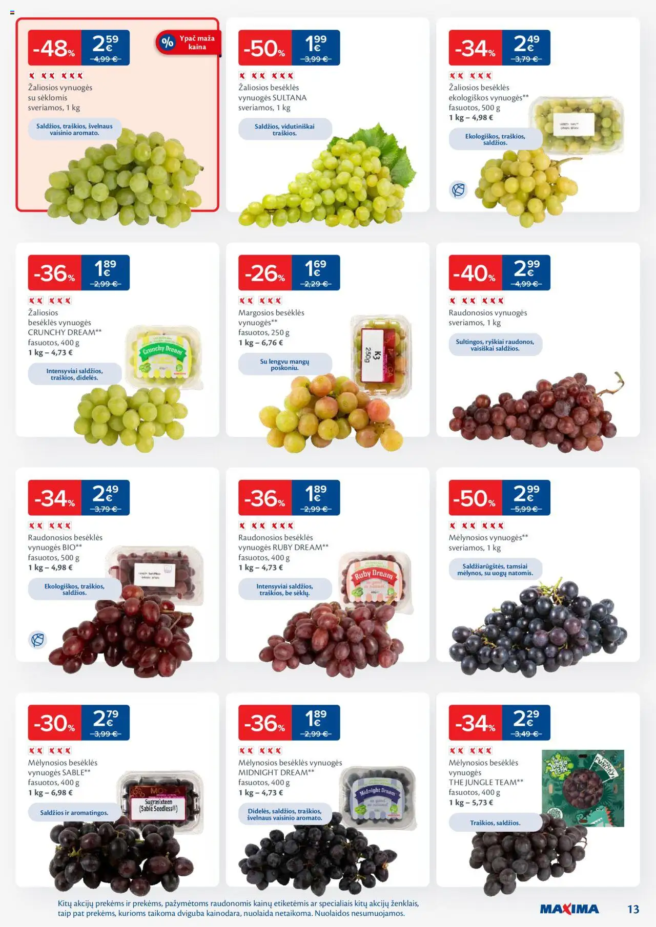 MAXIMA - Leidinys│galioja nuo 02.09.2025 | Puslapis: 13 | Prekių: Vynuogės