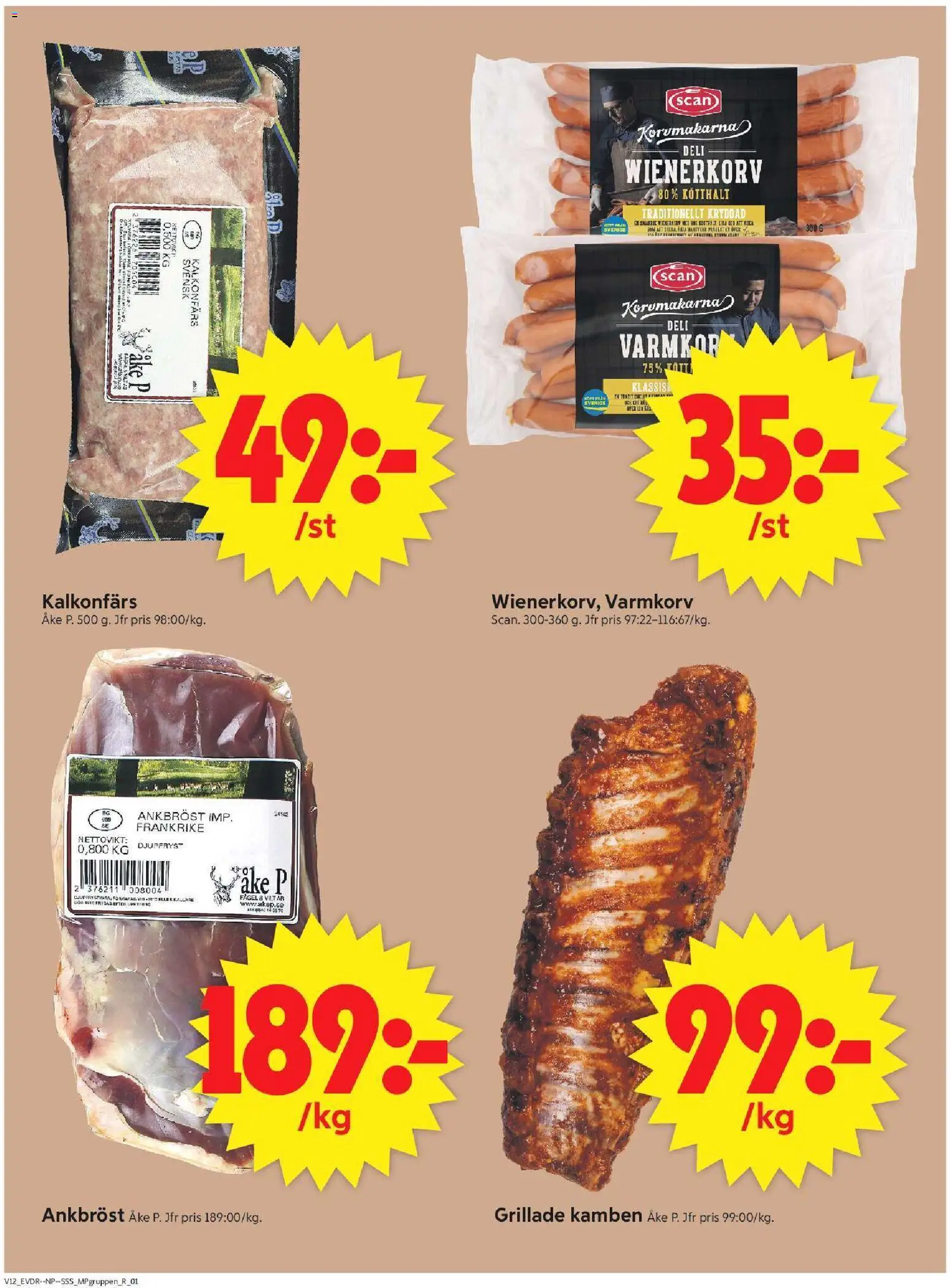 ICA Supermarket reklamblad aktuell från 16.03.2026 | Sida: 8 | Produkter: Varmkorv, Wienerkorv