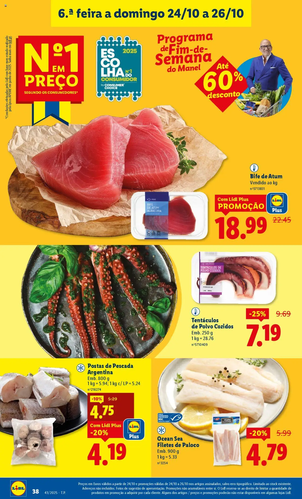 Lidl folheto │ válido de 20.10.2025 | Página: 38 | Produtos: Atum, Pescada, Polvo, Peixe