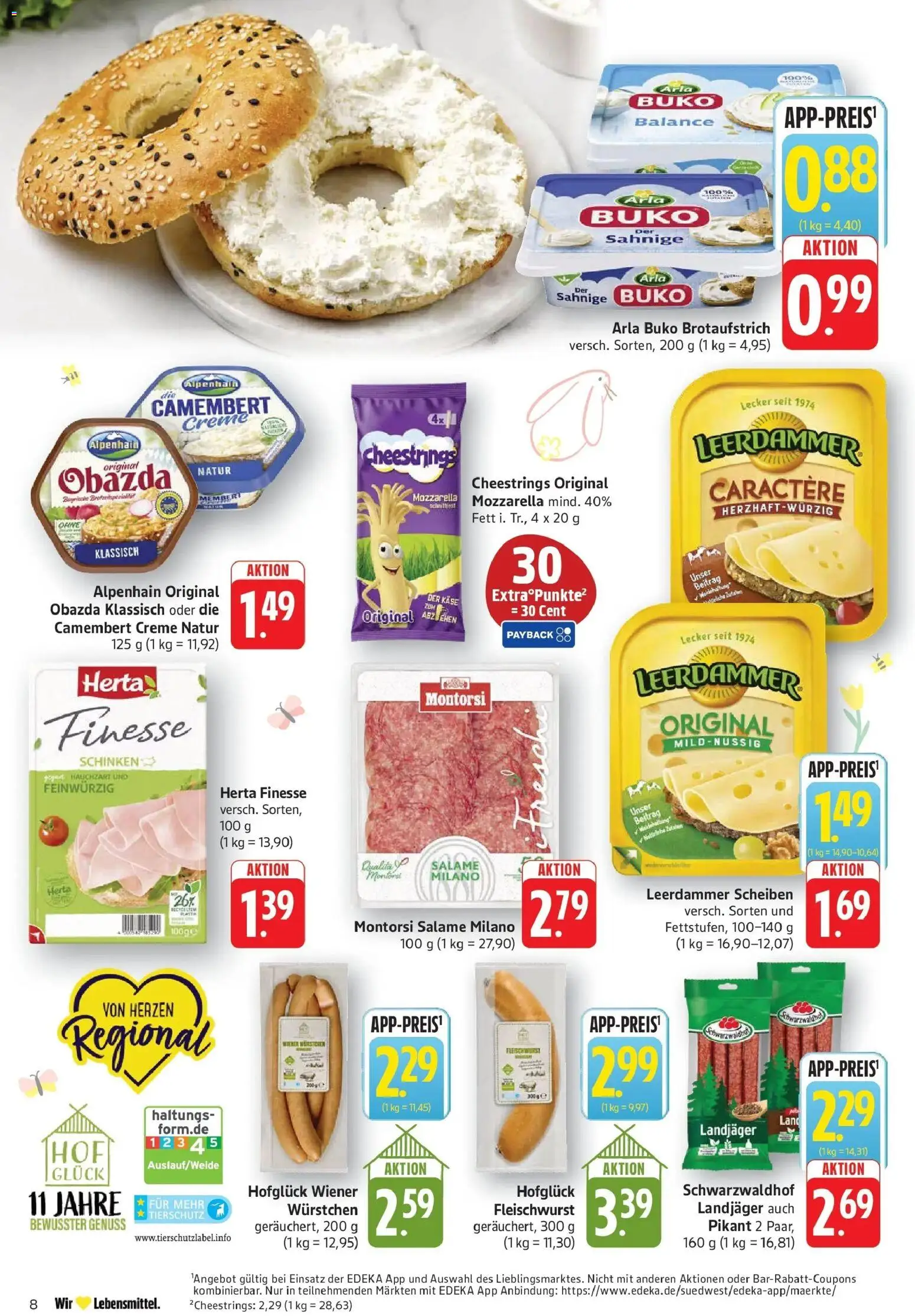 E center Prospekt Bad Bergzabern	 – gültig ab 23.03.2026 | Seite: 8 | Produkte: Käse, Mozzarella, Leerdammer, Arla buko