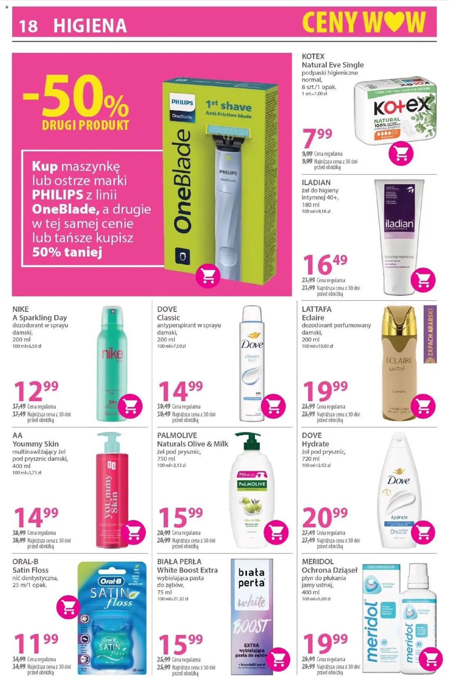 Hebe Gazetka od 31.01.2026 | Strona: 18 | Produkty: Podpaski, Prysznic, Zapach, Pasta do zębów