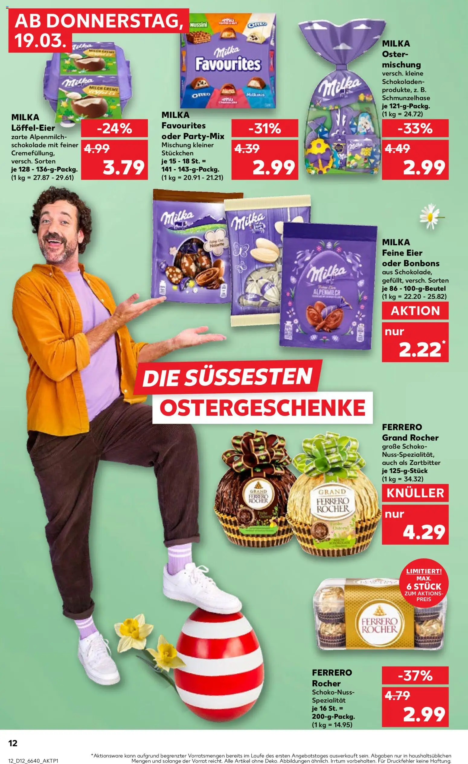 Kaufland Prospekt Speyer	 – gültig ab 19.03.2026 | Seite: 12 | Produkte: Ferrero rocher, Eier, Schokolade, Milka