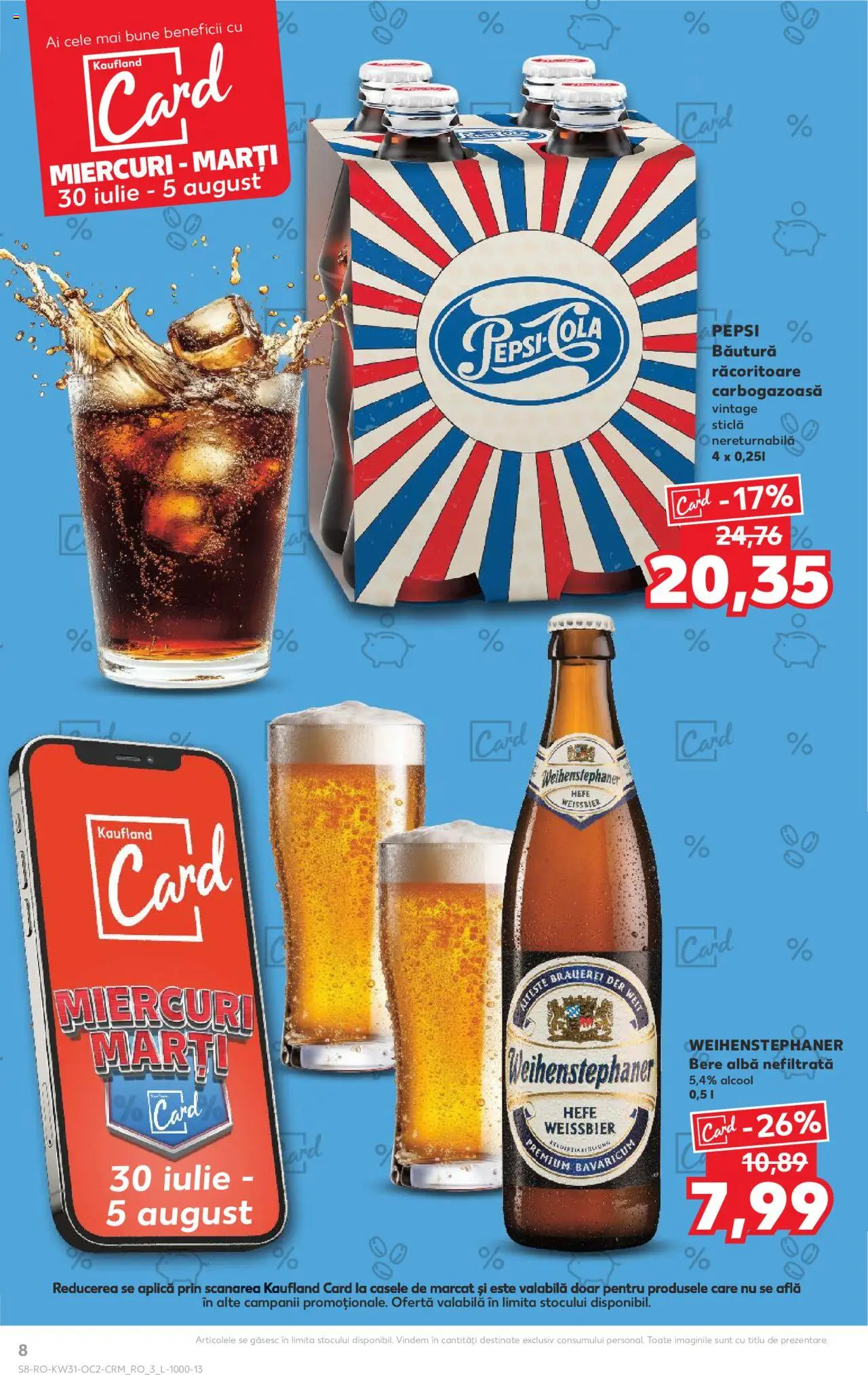Kaufland RO akciós ujság - amely érvényes a következő dátumtól: 30.07.2025 | Oldal: 8 | Termékek: Pepsi