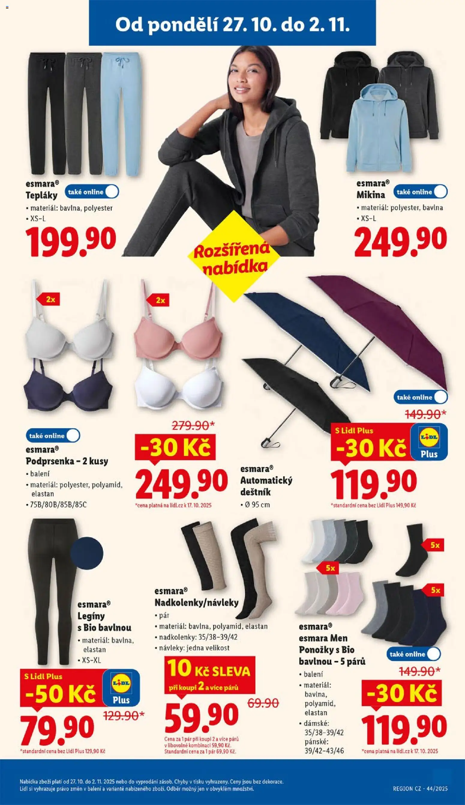 Lidl leták - Spotřební zboží od 27.10.2025 | Strana: 12 | Produkty: Mikina, Podprsenka, Ponožky, Legíny