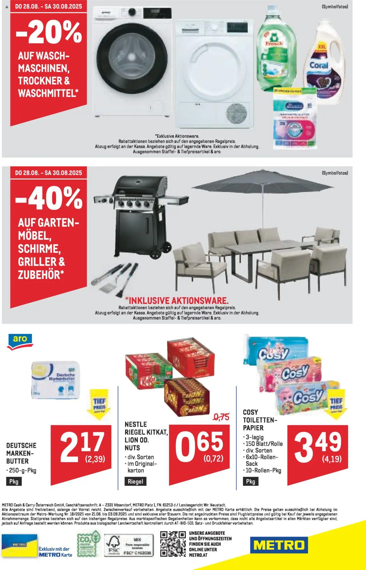Metro Angebote Profi gültig ab 21.08.2025 | Seite: 64 | Produkte: Trockner, Butter