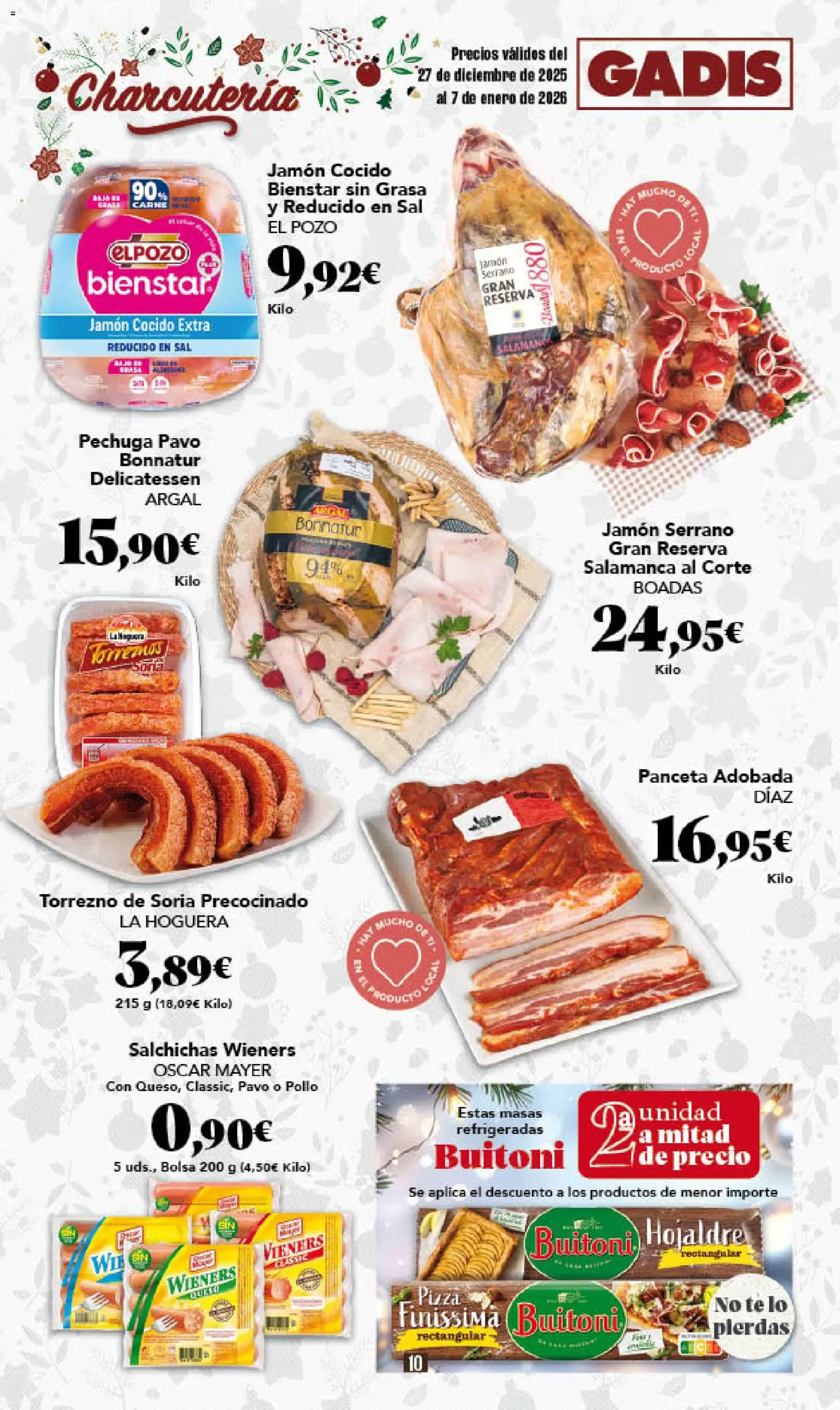 Gadis - folleto │ válido desde el 27.12.2025 | Página: 10 | Productos: Jamón serrano, Jamón, Pizza, Té