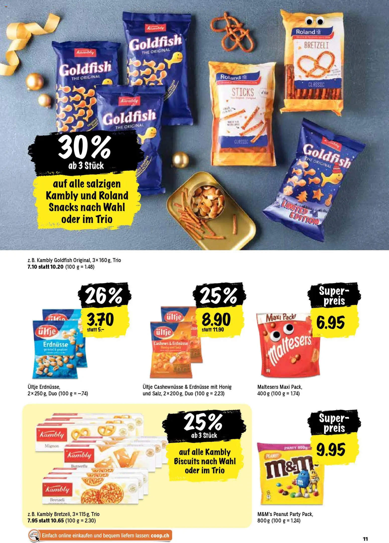 Coop Aktionen – gültig ab 22.12.2025 | Seite: 11 | Produkte: Cashewnüsse, Erdnüsse, Salz