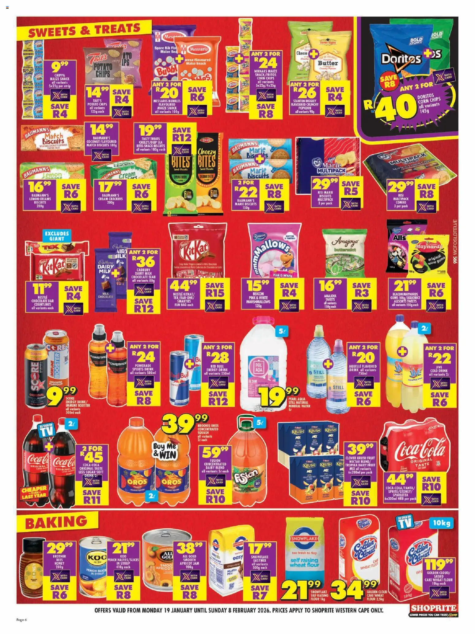 New Shoprite catalogue – valid from 19.01.2026 | Page: 6 | Products: Cake, Flour, Bag, Dairy blend