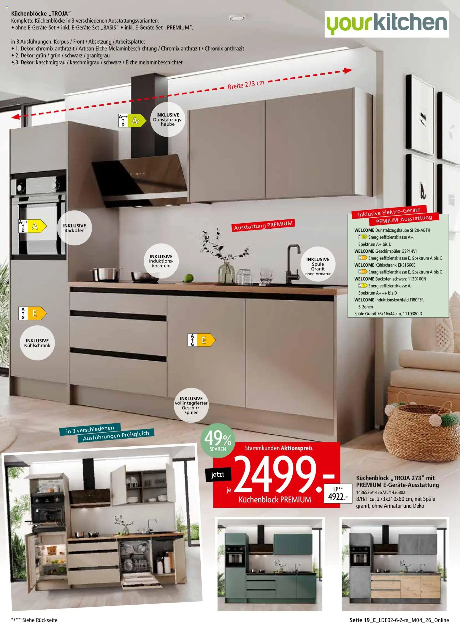 Zurbrüggen Prospekt 	 – gültig ab 22.02.2026 | Seite: 47 | Produkte: Geschirrspüler, Küchenblock, Kühlschrank, Armatur