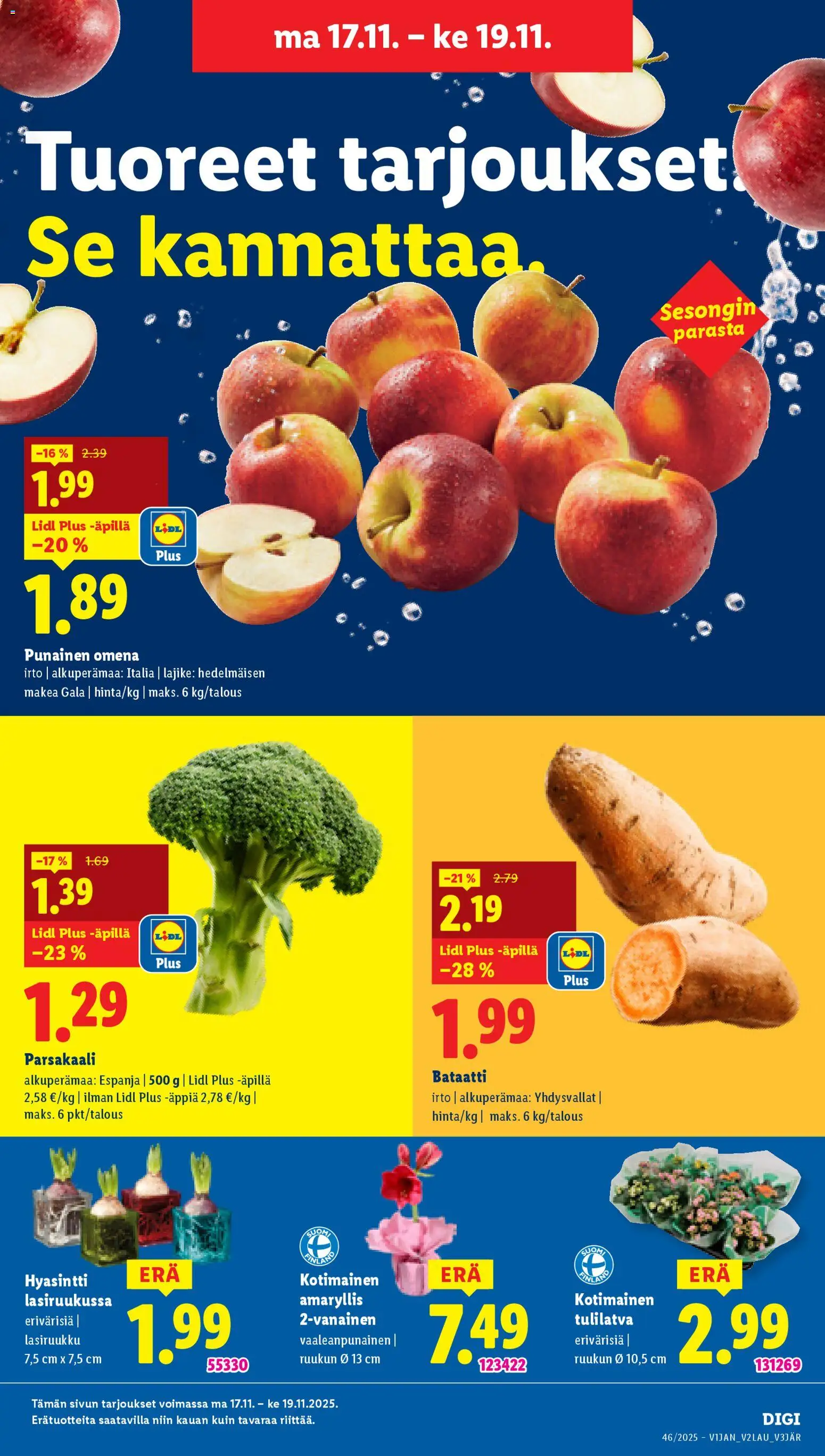 Lidl tarjoukset - Tampere – voimassa 13.11.2025 alkaen | Sivu: 23 | Tuotteet: Bataatti, Parsakaali