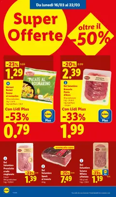 Anteprima del volantino Dal Salumiere Prosciutto crudo stagionato, 9 mesi, 100 g confezione valido a partire dal 16.03.2026 | Pagina: 18