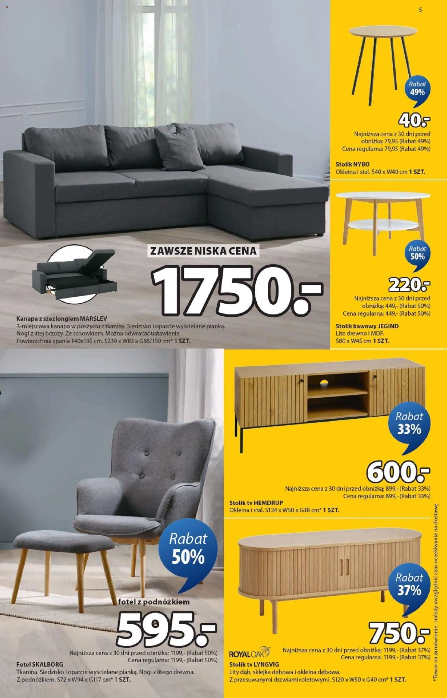 JYSK Gazetka od 31.12.2025 | Strona: 5 | Produkty: Fotel, Kanapa, Stolik kawowy