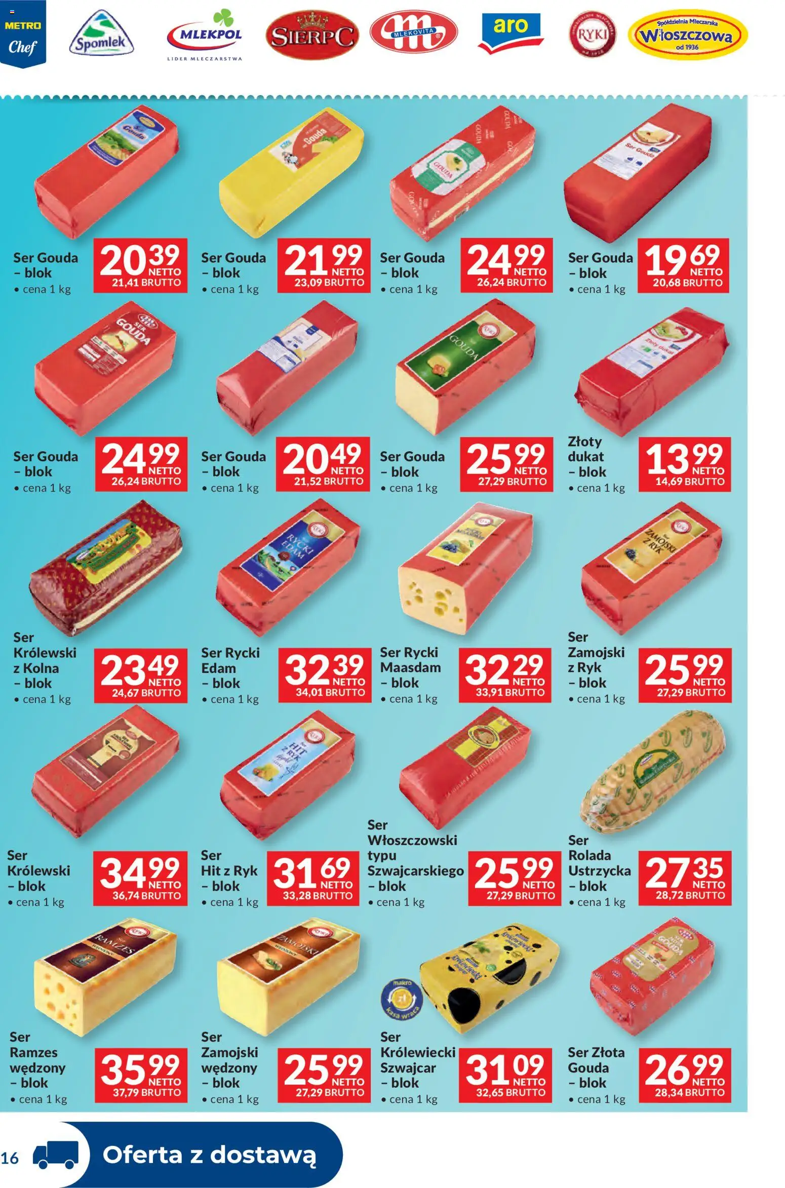 Makro gazetka - Dystrybucja do sklepów od 14.04.2026 | Strona: 16 | Produkty: Rolada, Ser, Ser gouda