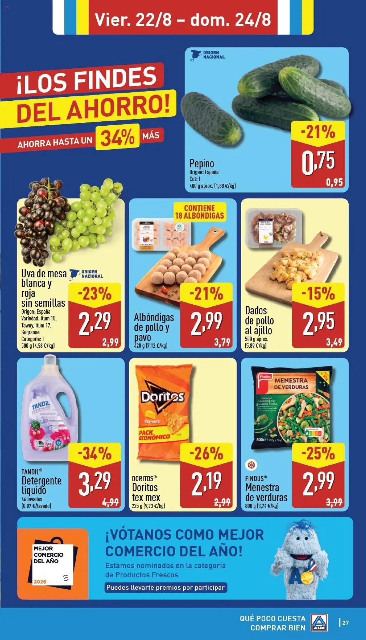 Aldi folleto Canarias │ válido desde el 18.08.2025 | Página: 27 | Productos: Στιγμιαίος καφές, Detergente, Detergente líquido, Mesa