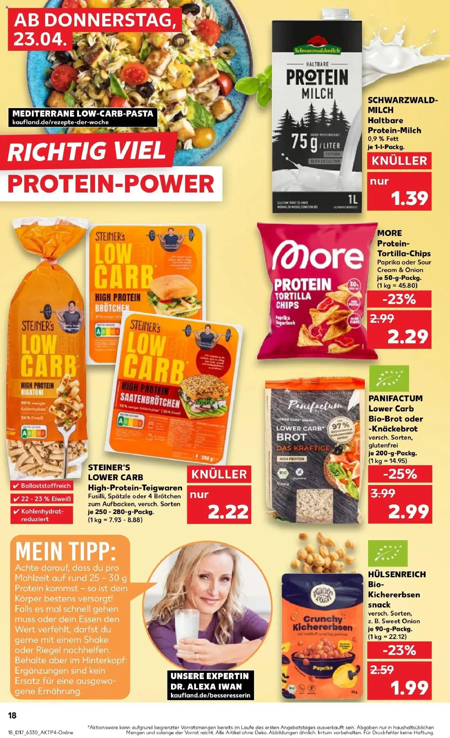 Kaufland Prospekt Flensburg	 – gültig ab 23.04.2026 | Seite: 18 | Produkte: Milch, Paprika, Brot, Chips