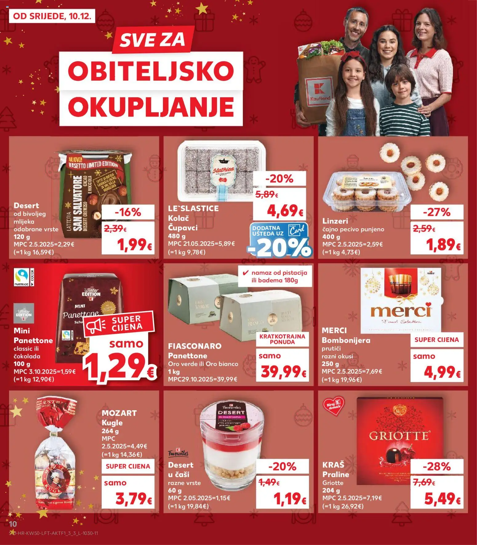 Kaufland HR akciós ujság - amely érvényes a következő dátumtól: 10.12.2025 | Oldal: 10 | Termékek: Panettone, Praliné