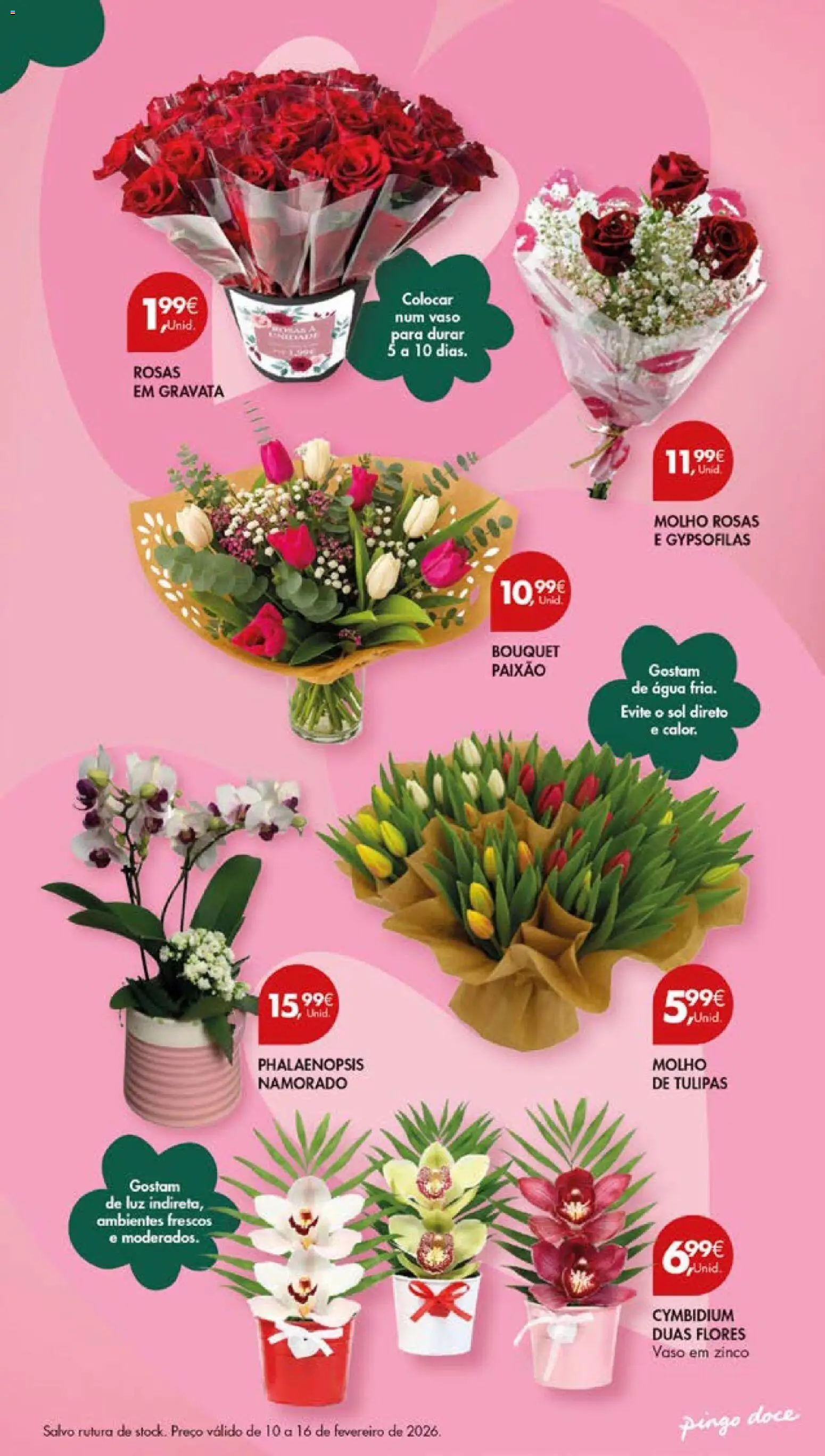 Pingo Doce Poupe este Fim de Semana │ válido de 13.02.2026 | Página: 5 | Produtos: Agua, Flores, Vaso, Gravata