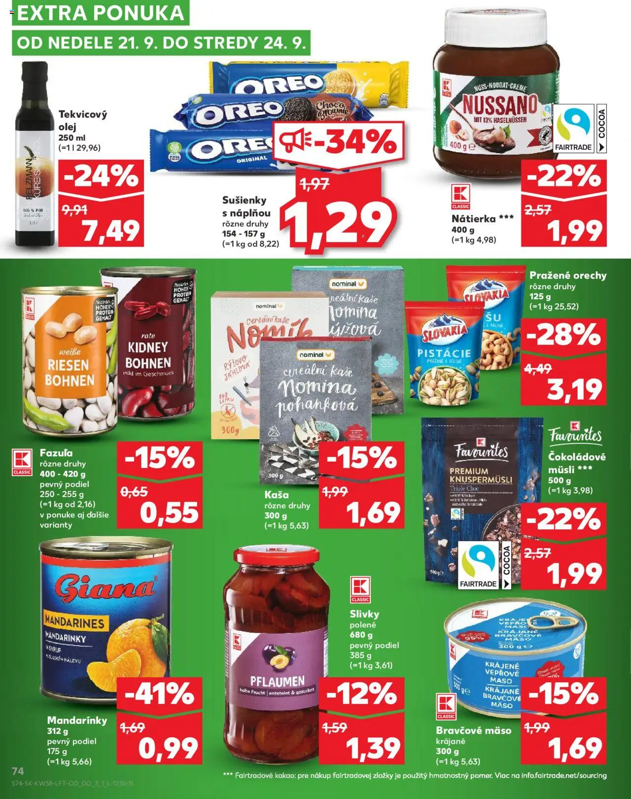 Kaufland SK akciós ujság - amely érvényes a következő dátumtól: 18.09.2025 | Oldal: 74
