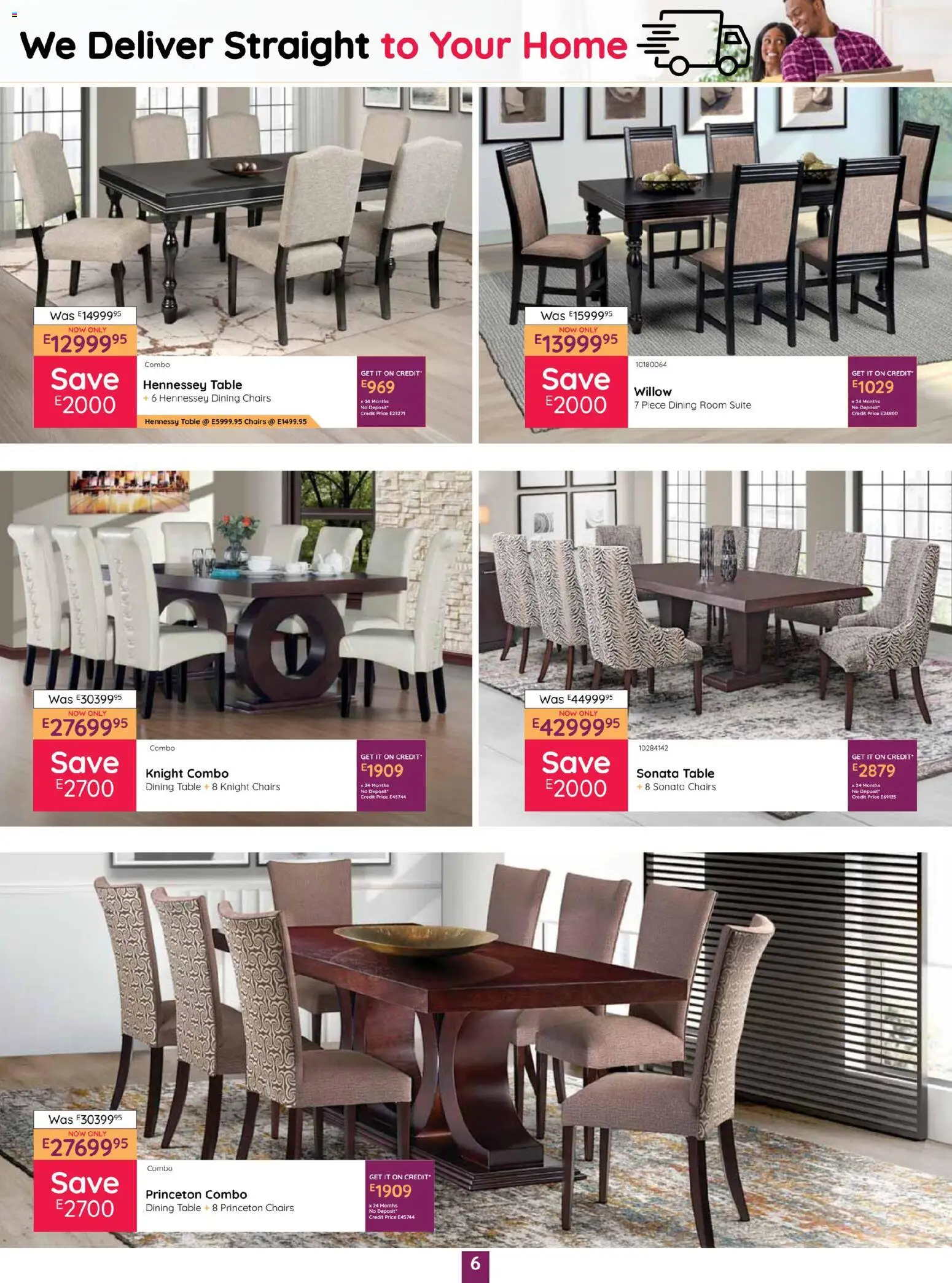 New Bradlows catalogue – valid from 29.12.2025 | Page: 6 | Products: Table, Dining room suite