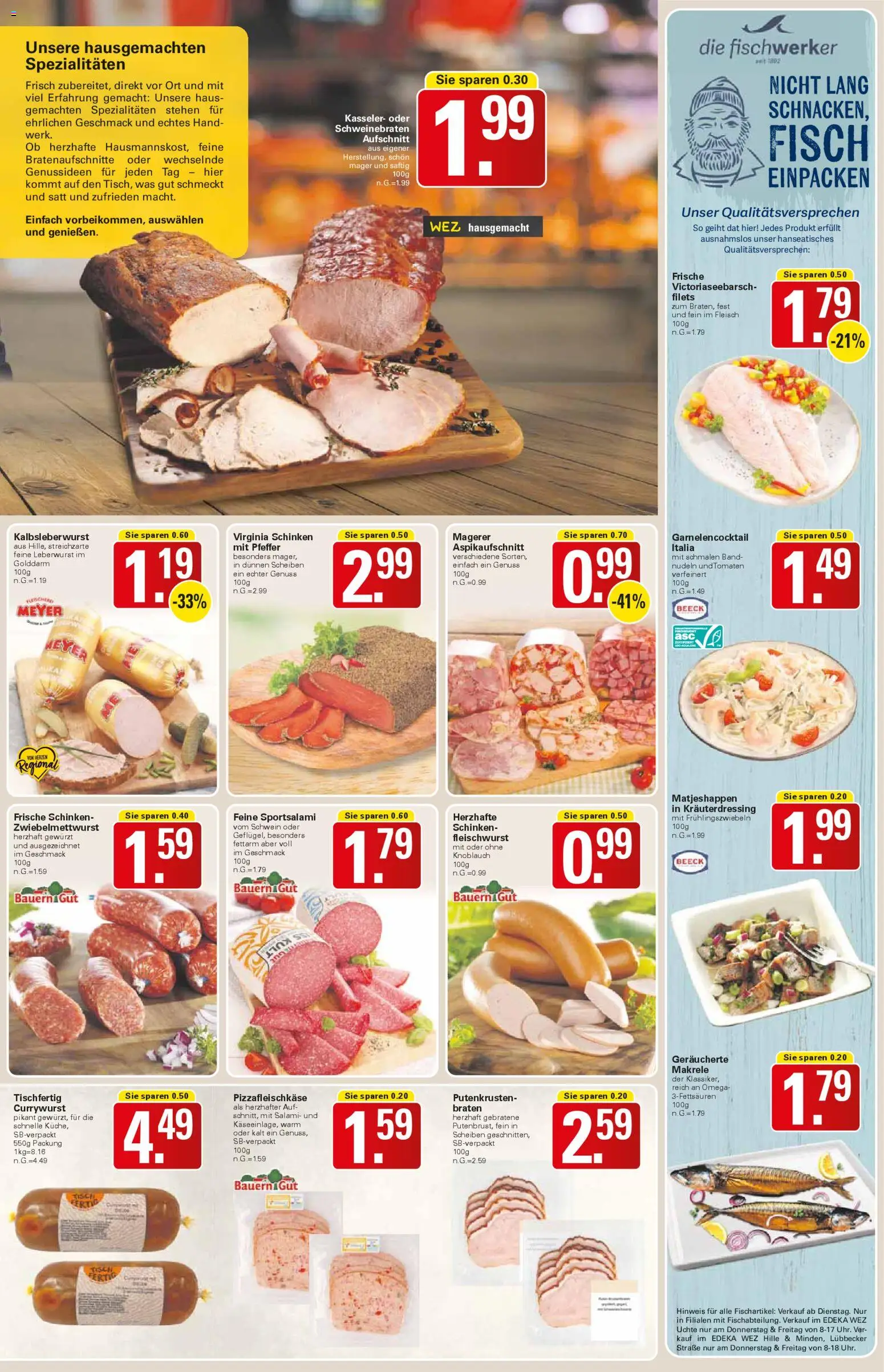 WEZ Prospekt 	 – gültig ab 16.03.2026 | Seite: 7 | Produkte: Fisch, Knoblauch, Salami, Schinken