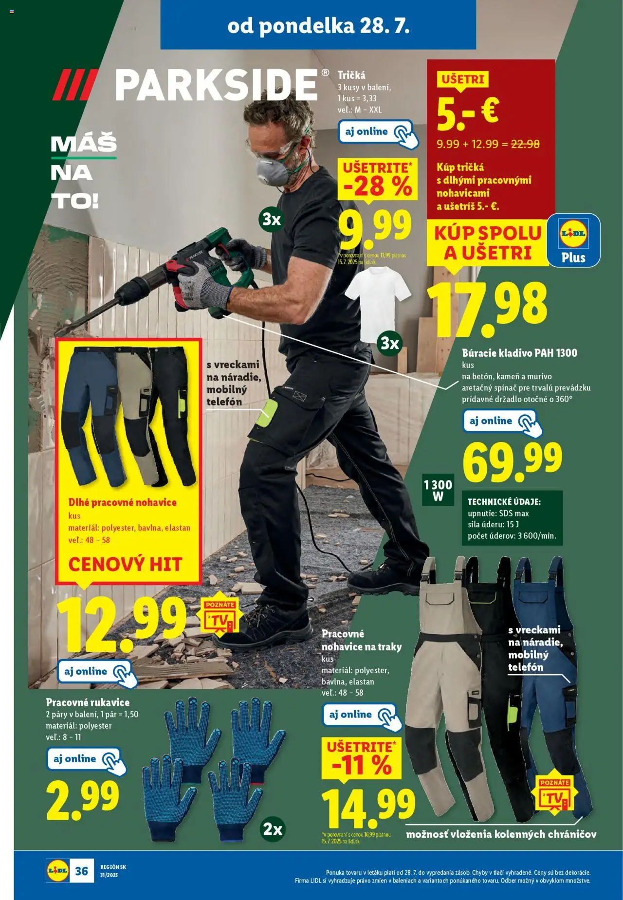 Lidl leták │ platný od 28.07.2025 | Strana: 42 | Produkty: Telefón, Parkside, Nohavice