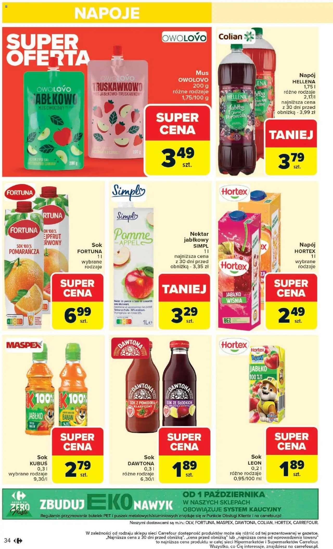 Carrefour Gazetka od 20.10.2025 | Strona: 36 | Produkty: Cytryna, Porzeczka, Sok, Banan