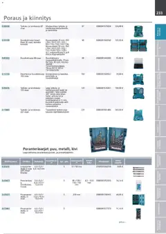 Makita-mainoslehti voimassa 24.03.2026 alkaen | Sivu: 233 | Tuotteet: Monitoimikone, Käsineet, Poranterä