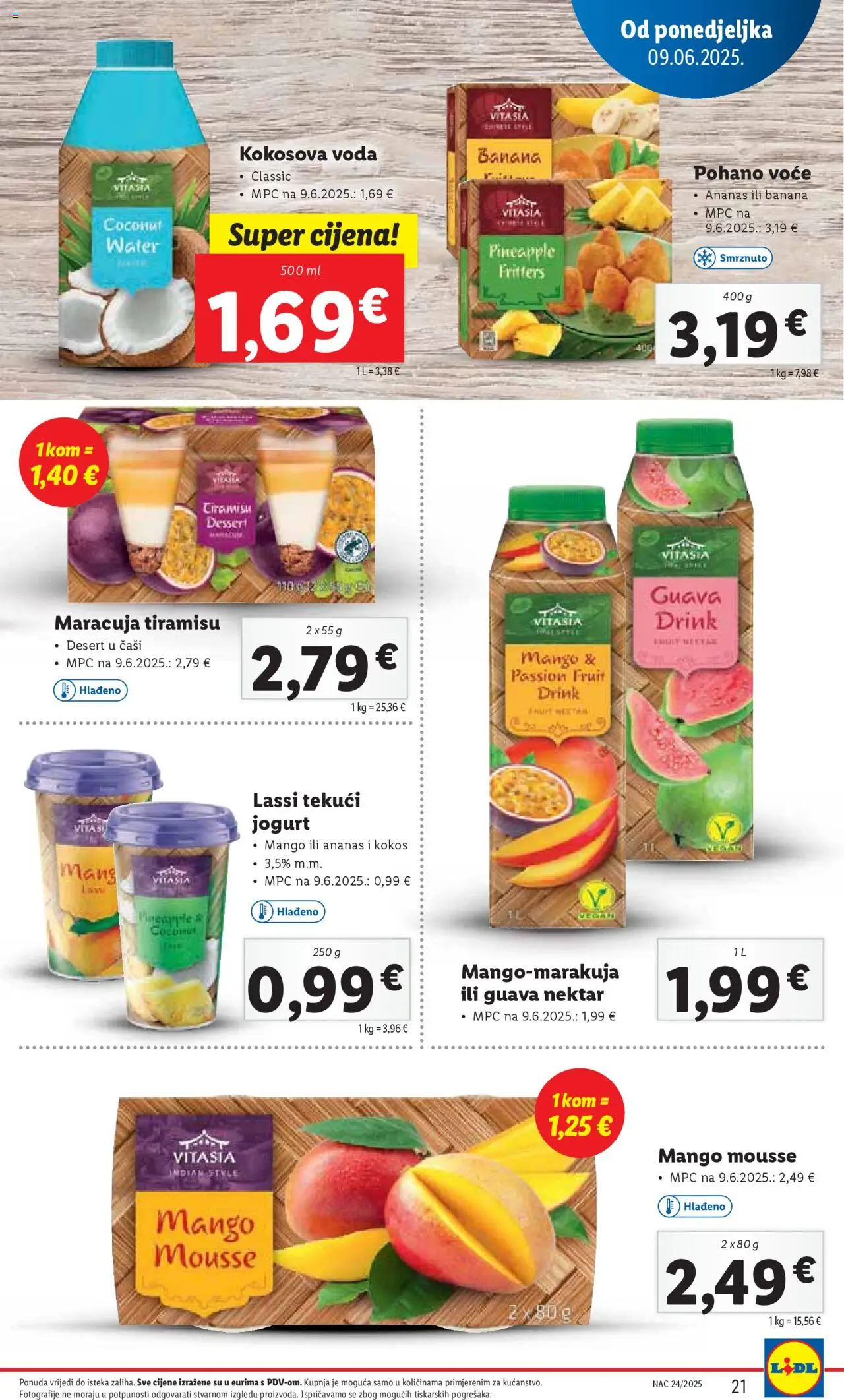Lidl katalog | vrijedi od 09.06.2025 | Stranica: 21 | Proizvodi: Jogurt, Voda, Voće, Mango