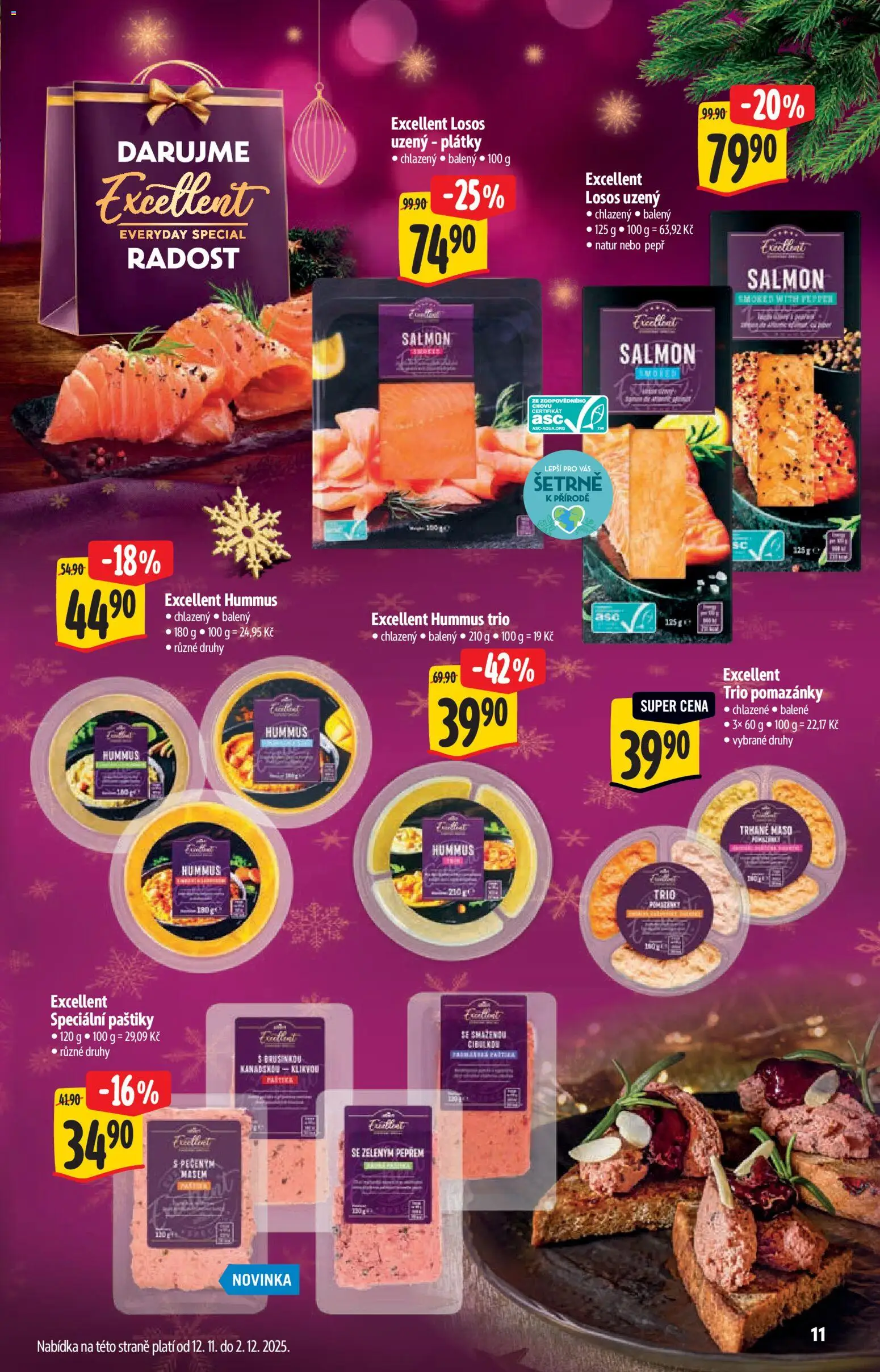 Albert katalog - Hypermarket od 12.11.2025 | Strana: 11 | Produkty: Hummus, Pomazánky, Losos